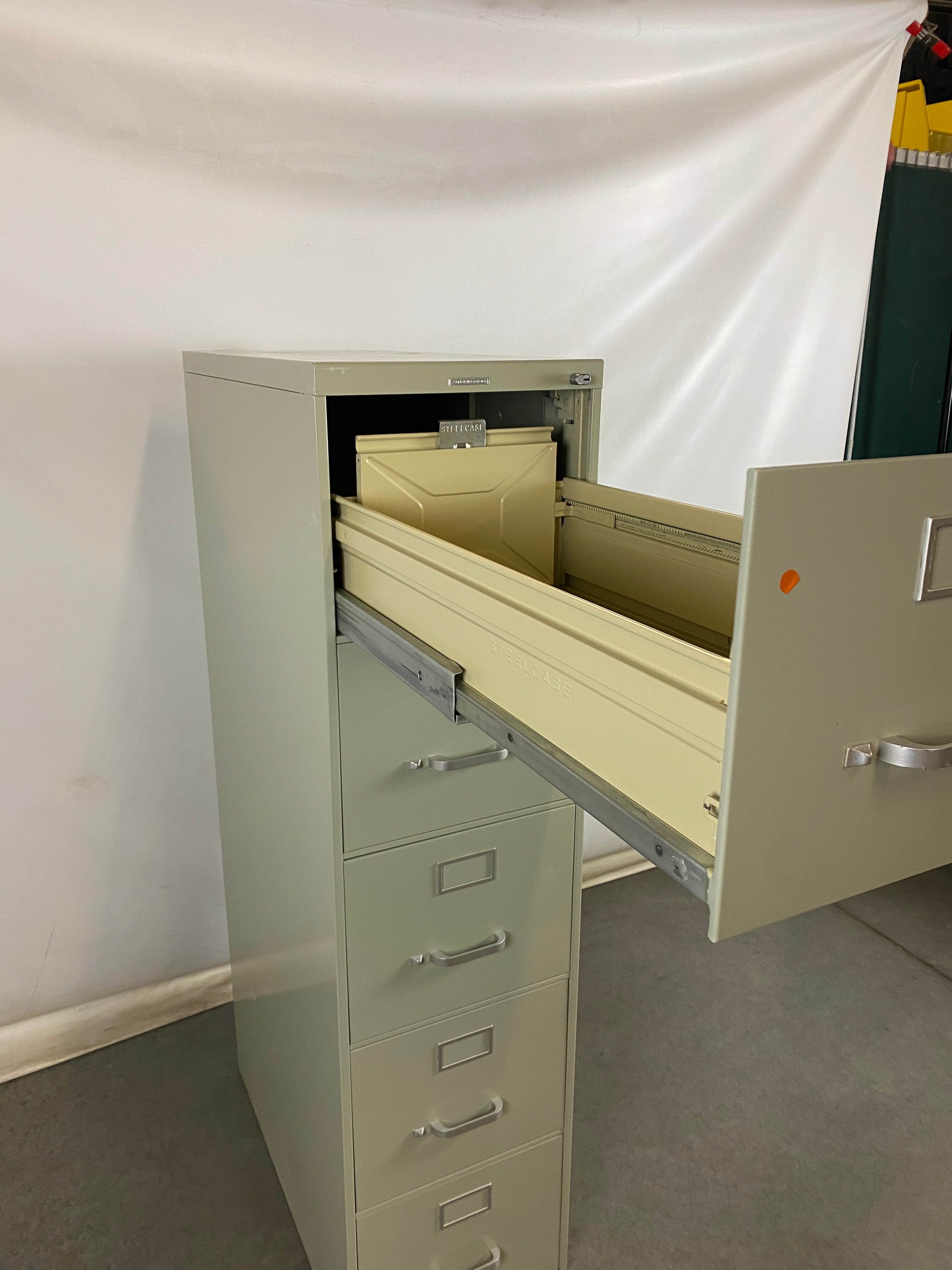 Steelcase Grey 5 Drawer File Cabinet