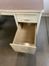 Steelcase White Tanker Desk w/ Wood Grain Top
