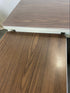 Steelcase White Tanker Desk w/ Wood Grain Top
