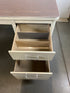 Steelcase White Tanker Desk w/ Wood Grain Top