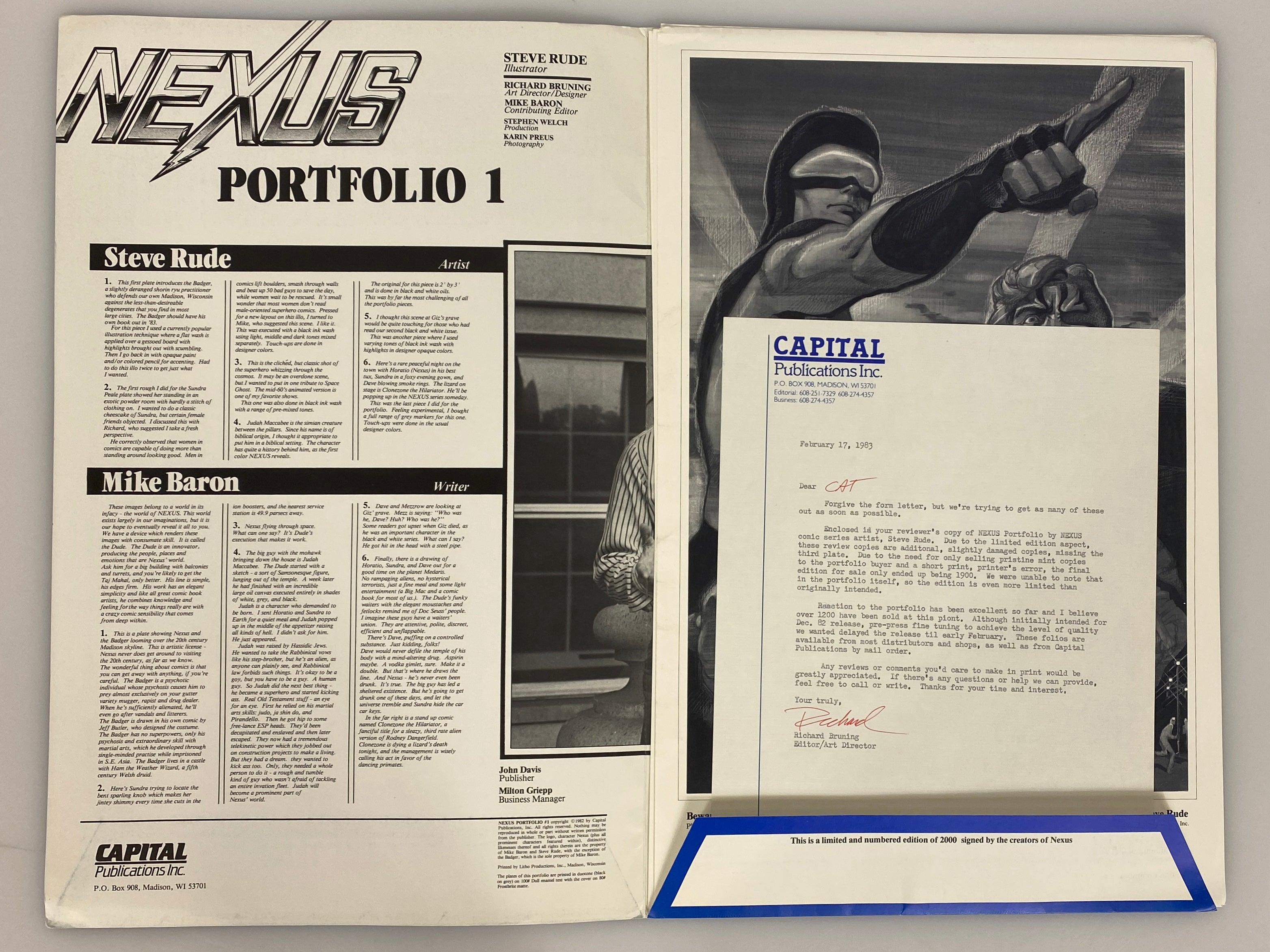 Steve Rude Nexus Reviews Copy Includes Letter and 5 Posters