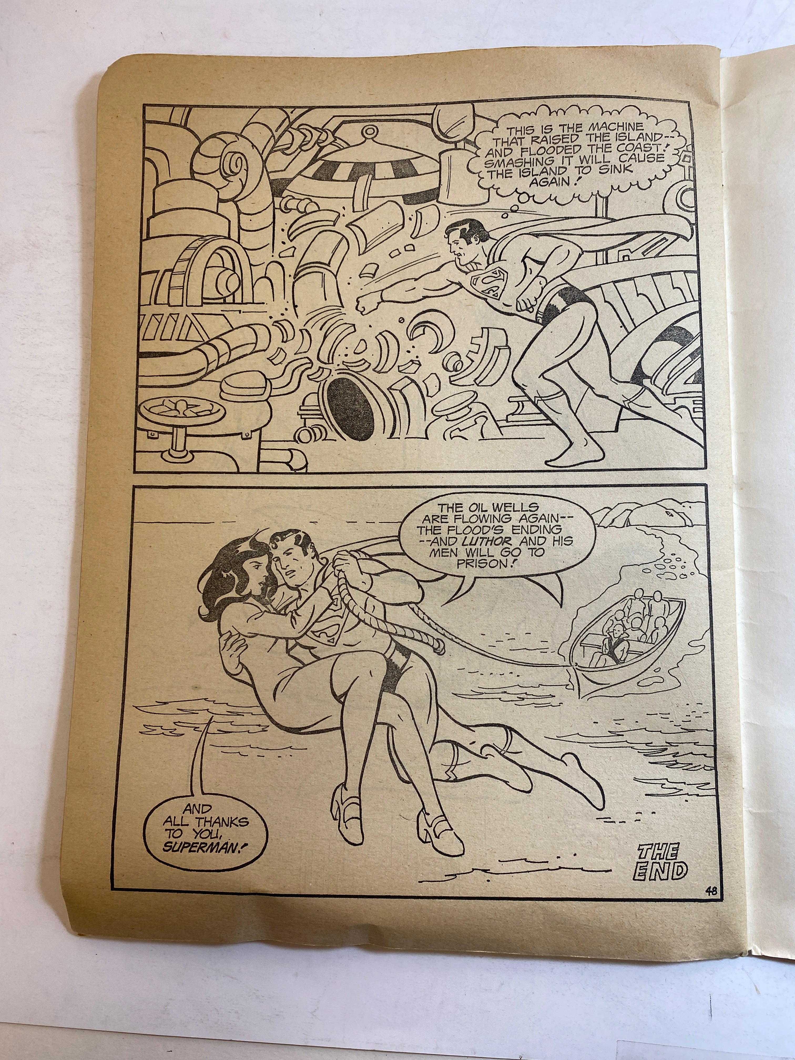 Superman Giant Comics Coloring Book Whitman 1975