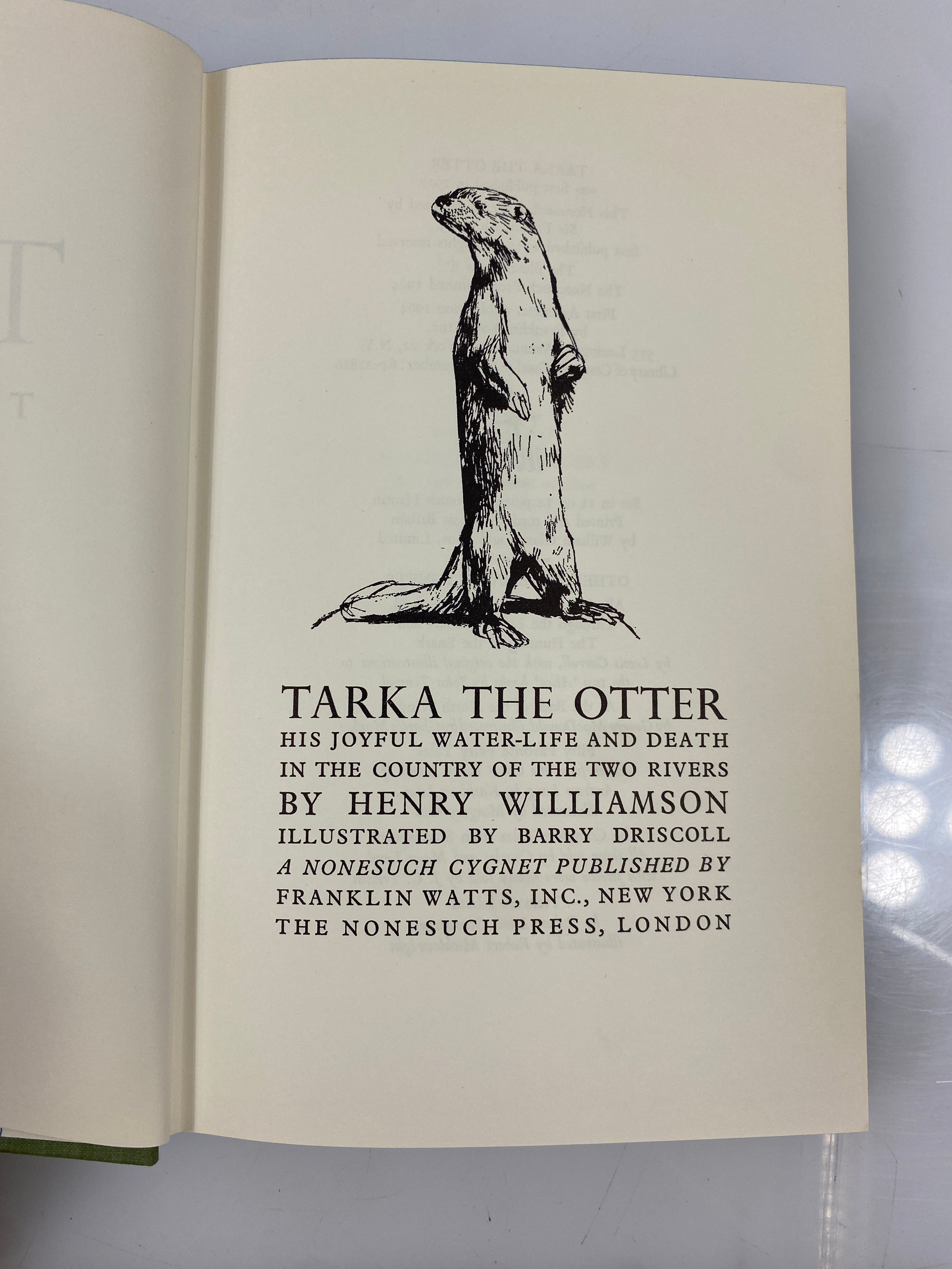 Tarka the Otter by Henry Williamson 1964 Vintage Nonesuch Press HC DJ