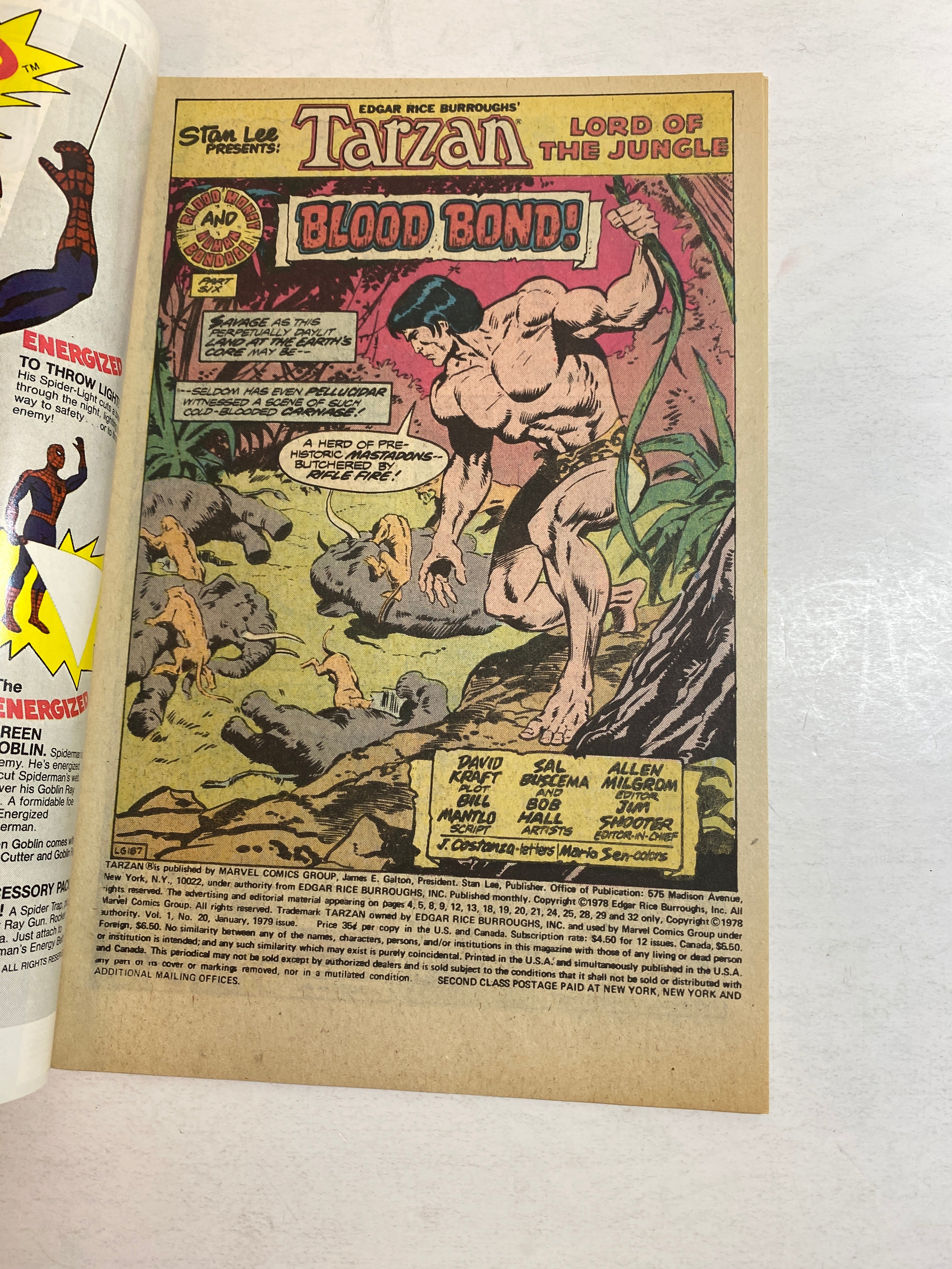Tarzan 20 Marvel Comic 1979