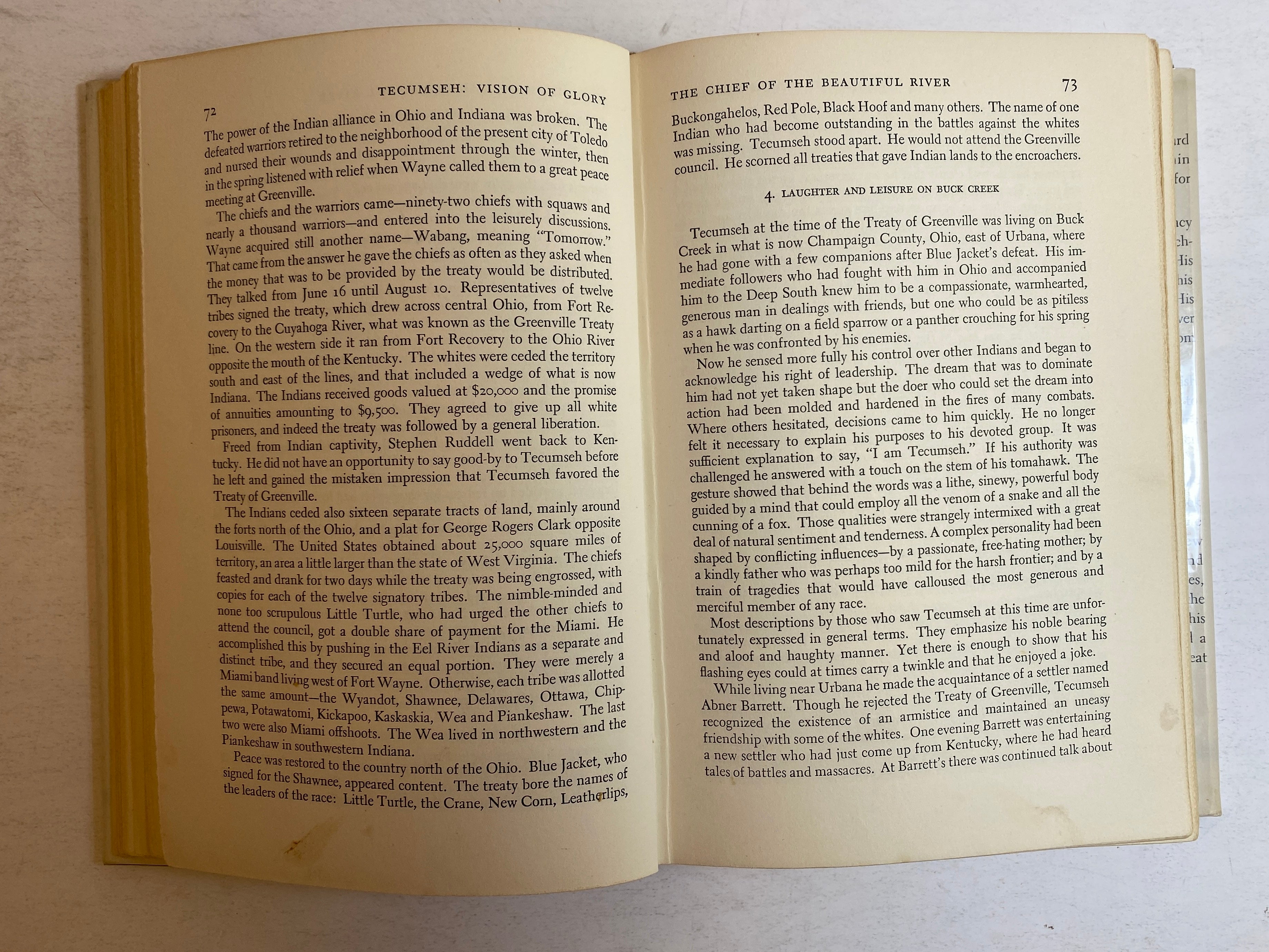 Tecumseh Vision of Glory by Glenn Tucker 1956 1st Edition Ex-Library HC DJ