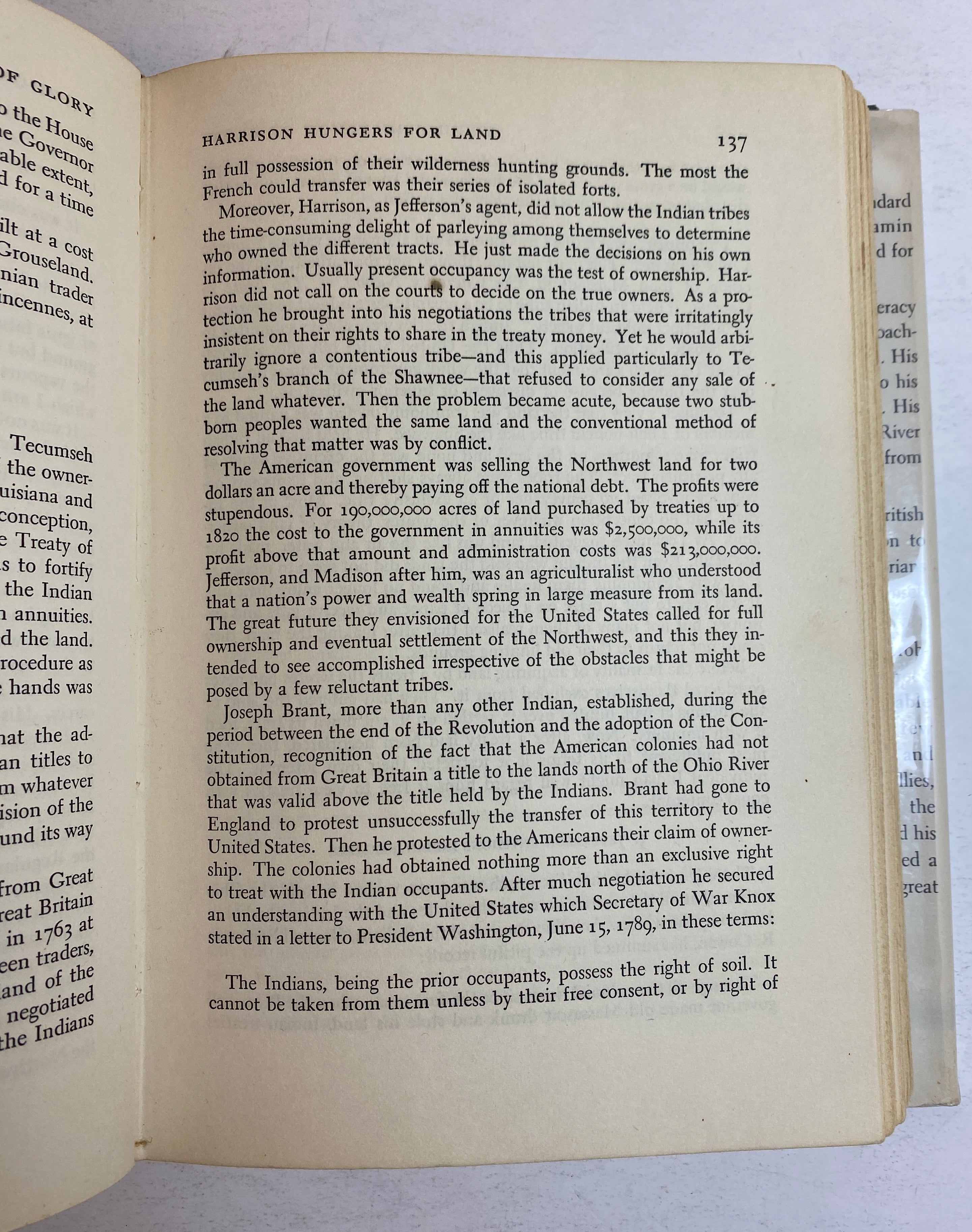 Tecumseh Vision of Glory by Glenn Tucker 1956 1st Edition Ex-Library HC DJ