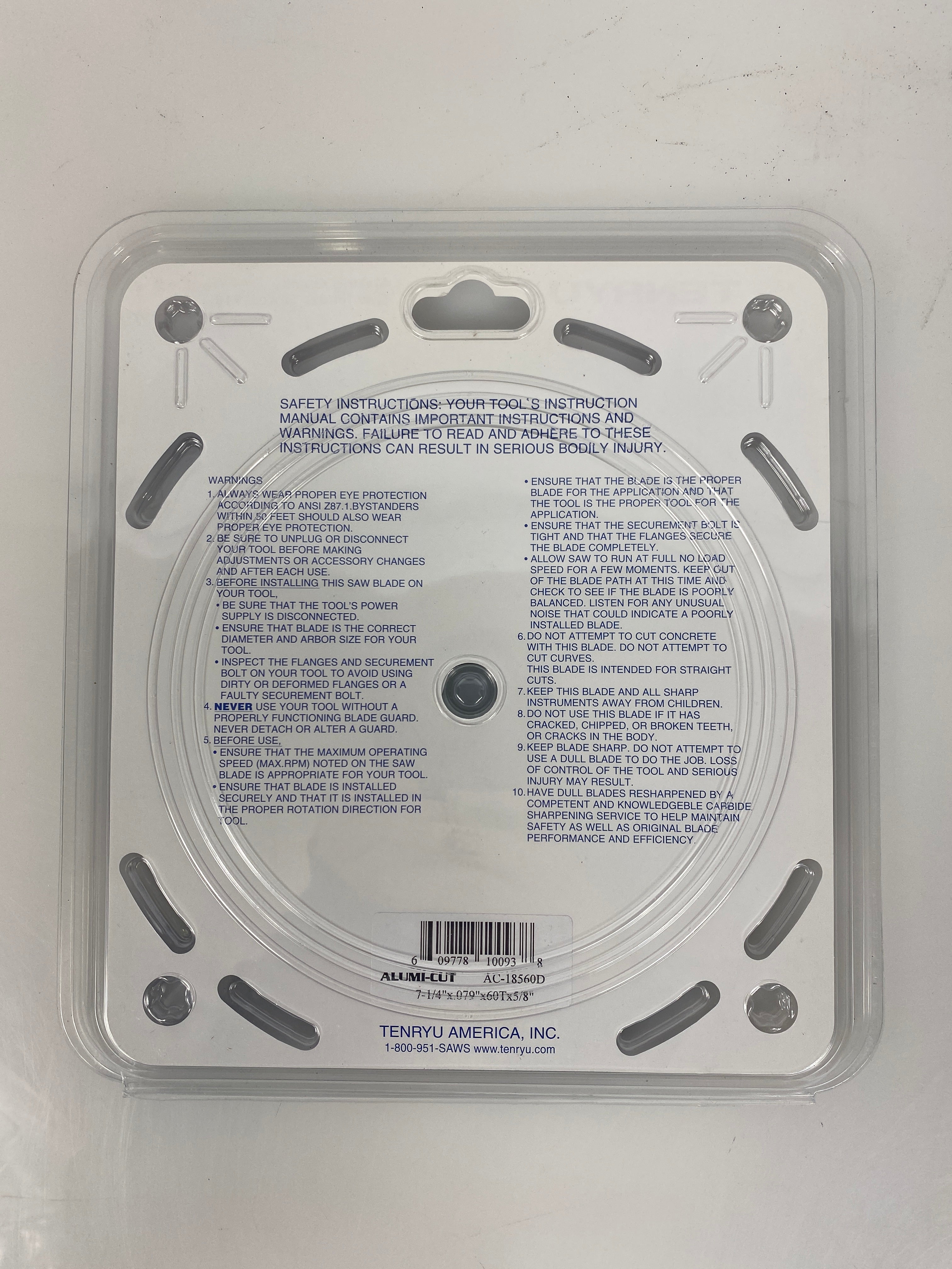 Tenryu Alumi-Cut Circular Circular Saw Blade AC-18560D