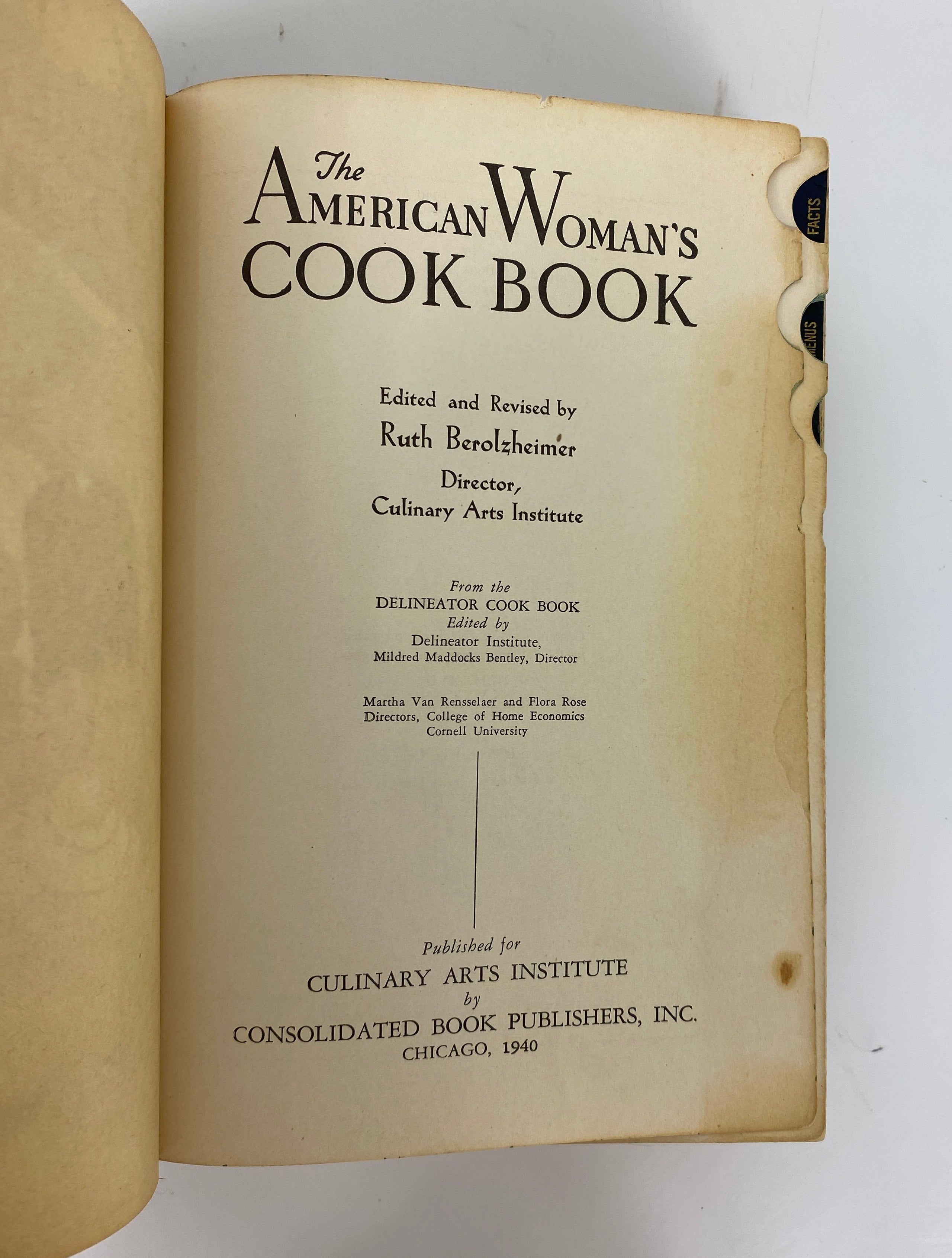 The American Woman's Cook Book 1940 Ruth Berolzheimer Vintage HC