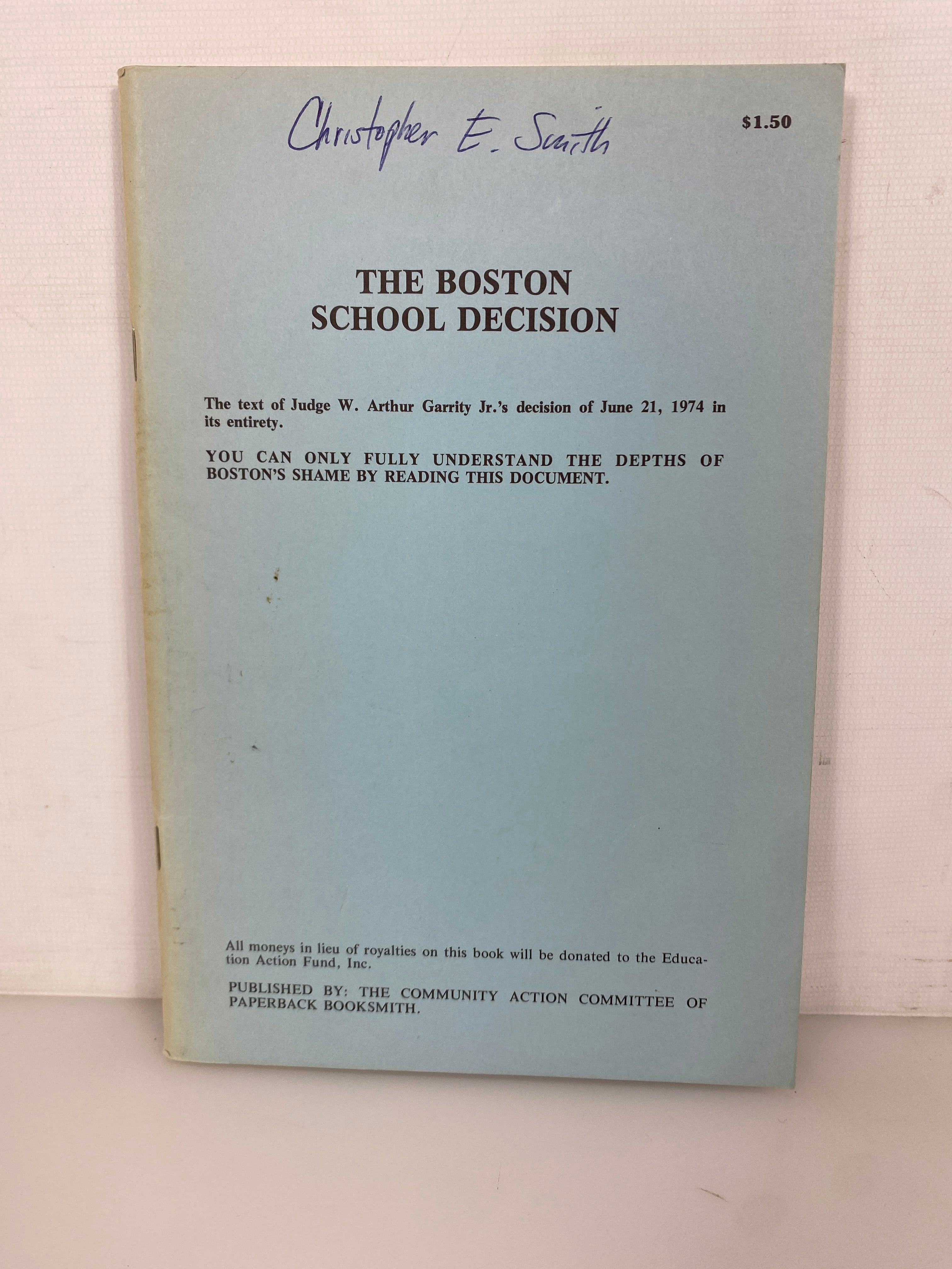 The Boston School Decision June 21 1974 Decision in Its Entirety SC