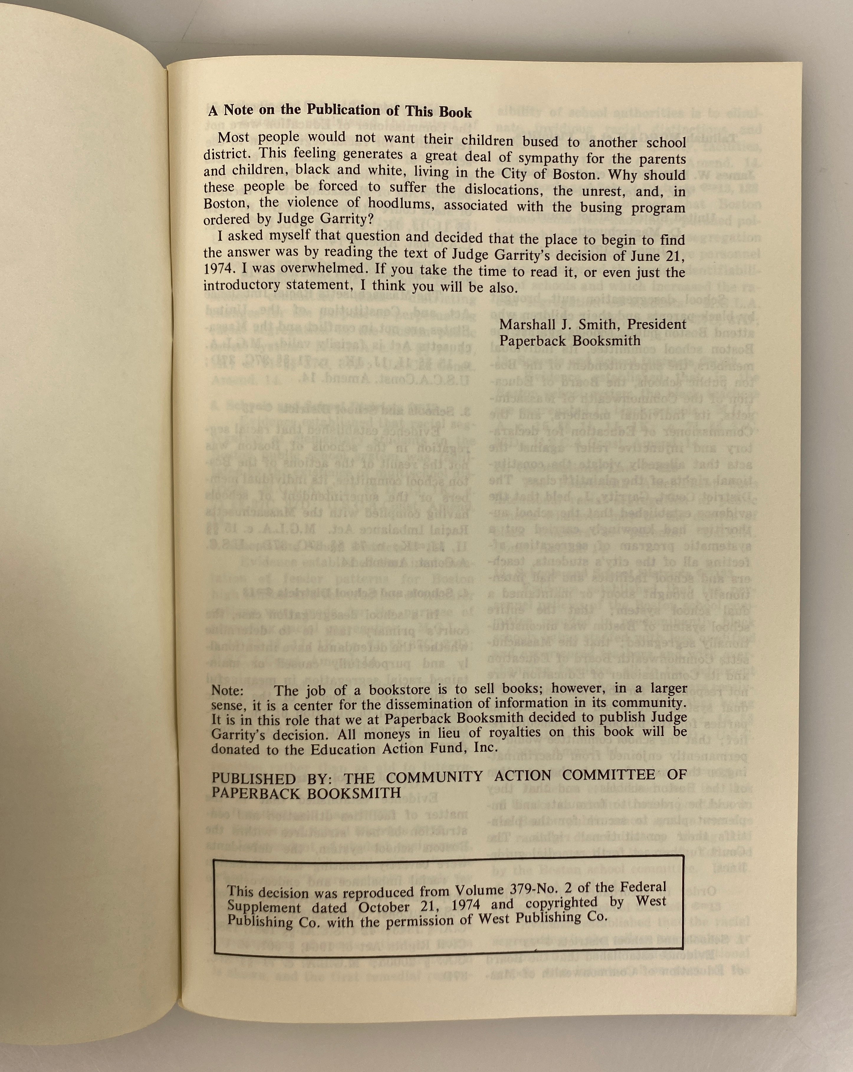 The Boston School Decision June 21 1974 Decision in Its Entirety SC