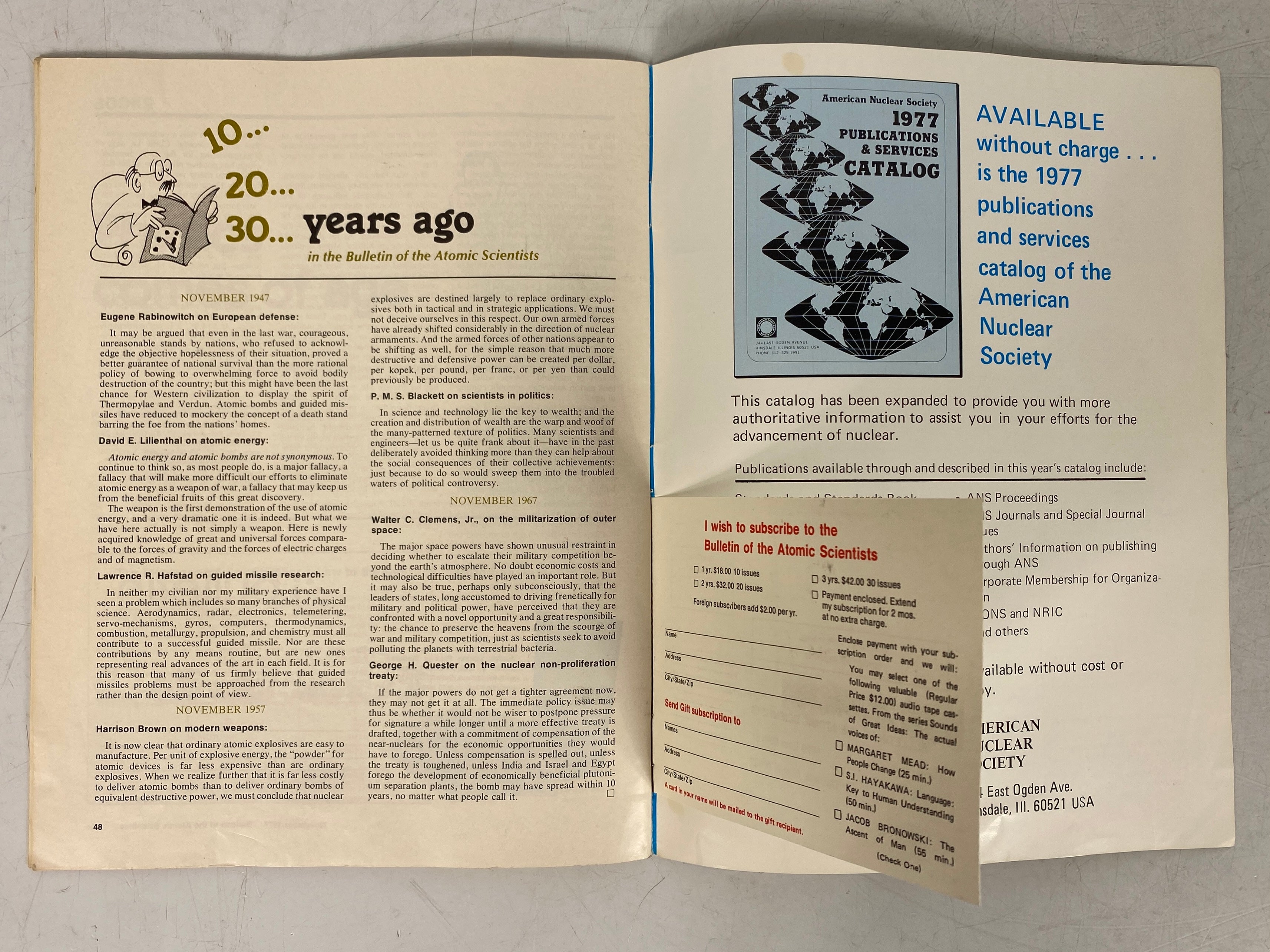 The Bulletin of the Atomic Scientists (November 1977)