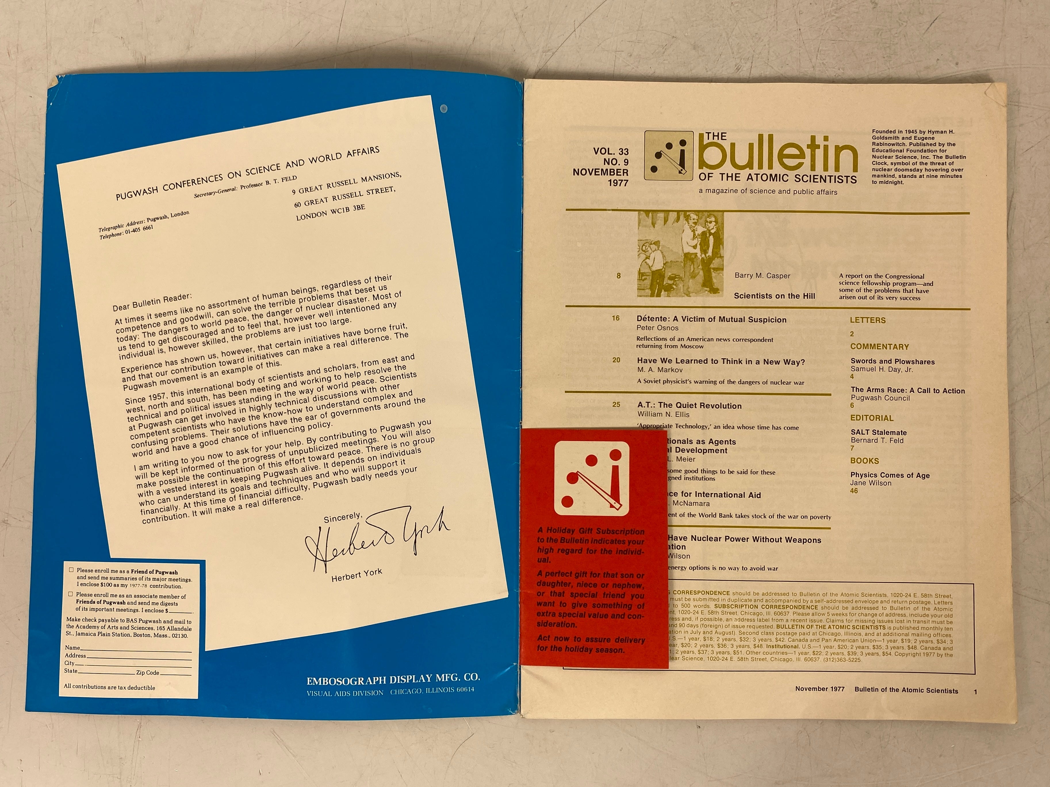 The Bulletin of the Atomic Scientists (November 1977)