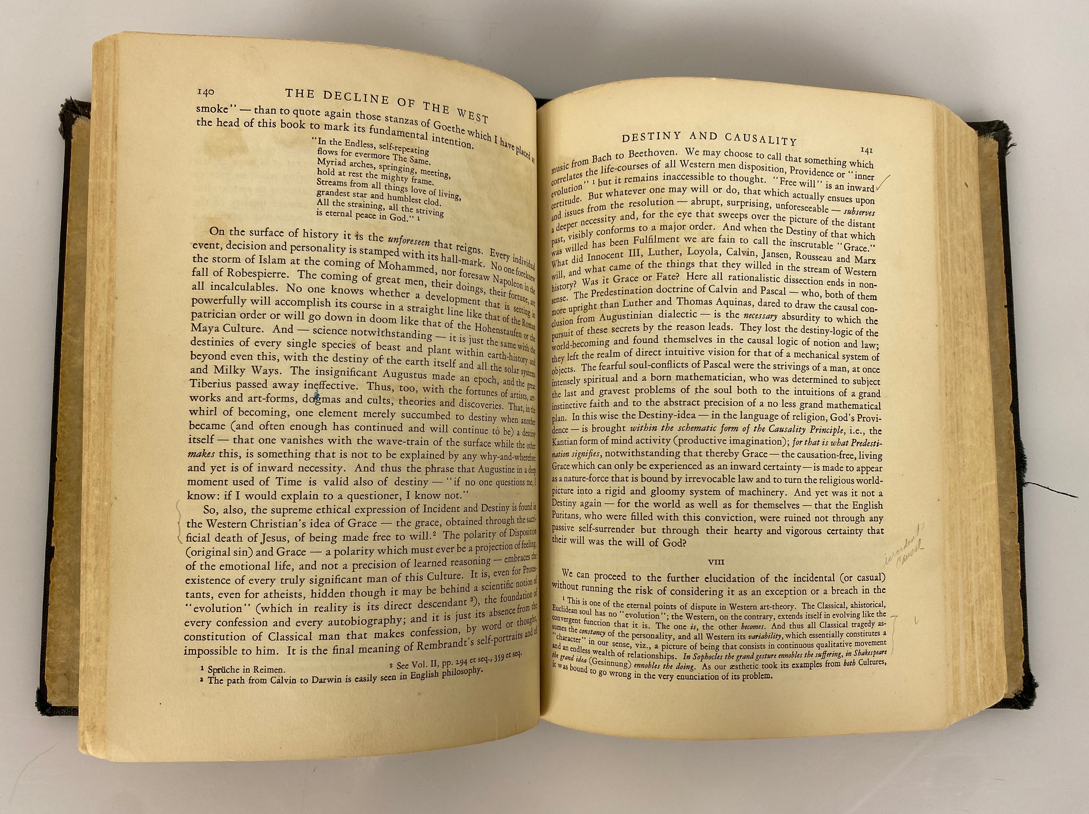 The Decline of the West Form & Actuality by Spengler 1927 6th Print Ex-Library