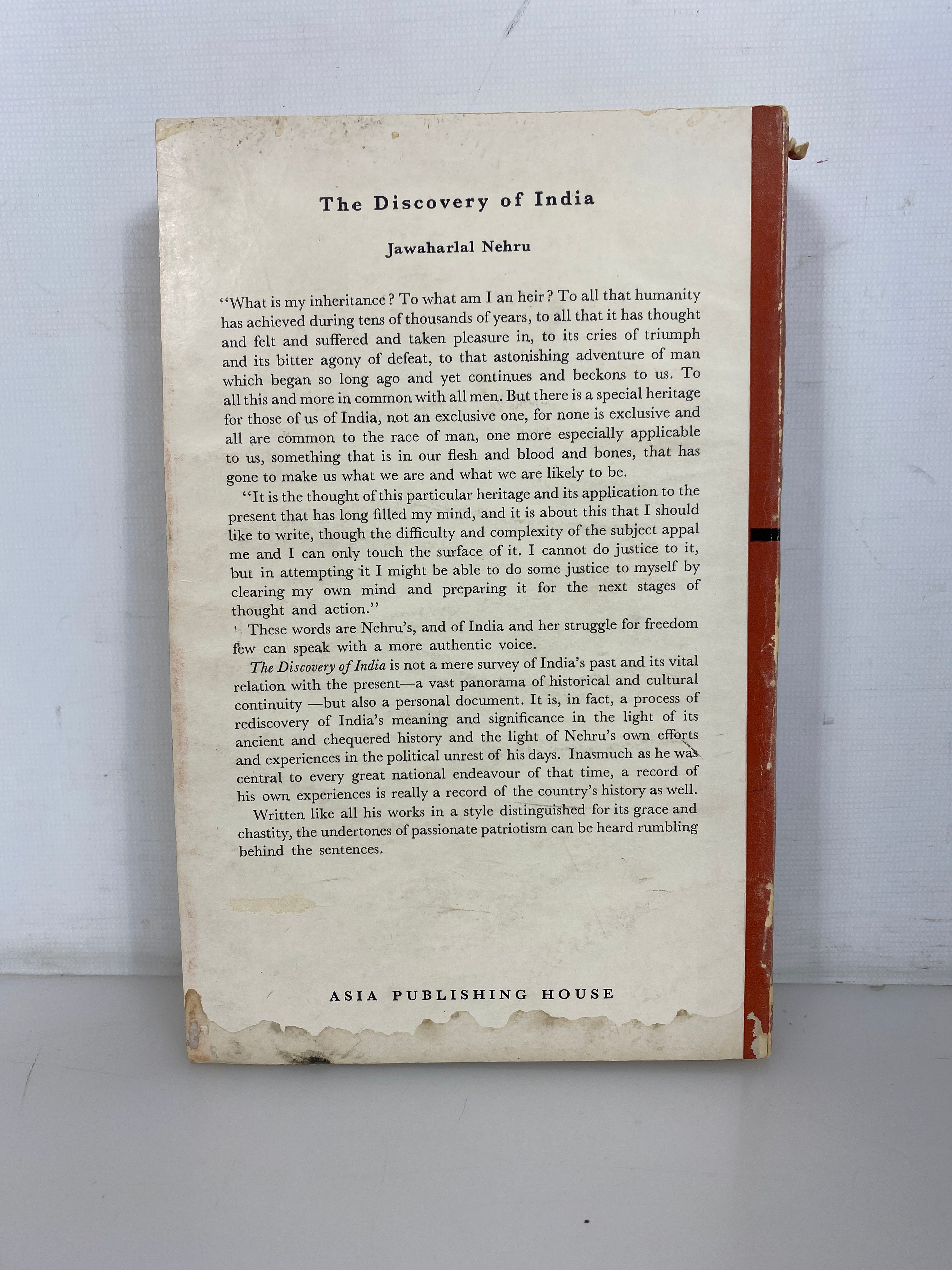 The Discovery of India by Nehru Reprinted 1969 Vintage SC