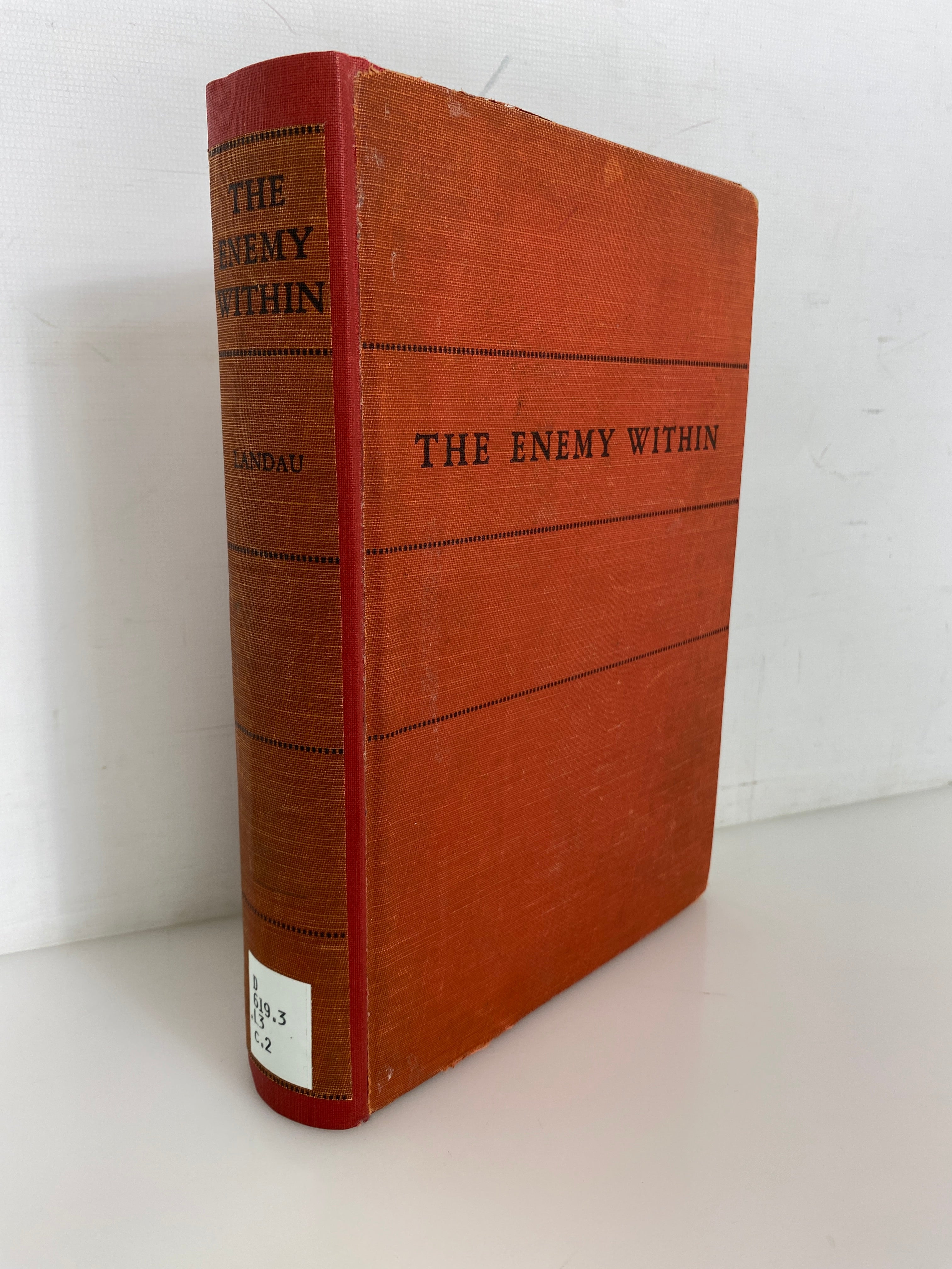 The Enemy Within by Captain Henry Landau 1937 1st Impression Ex-Library HC