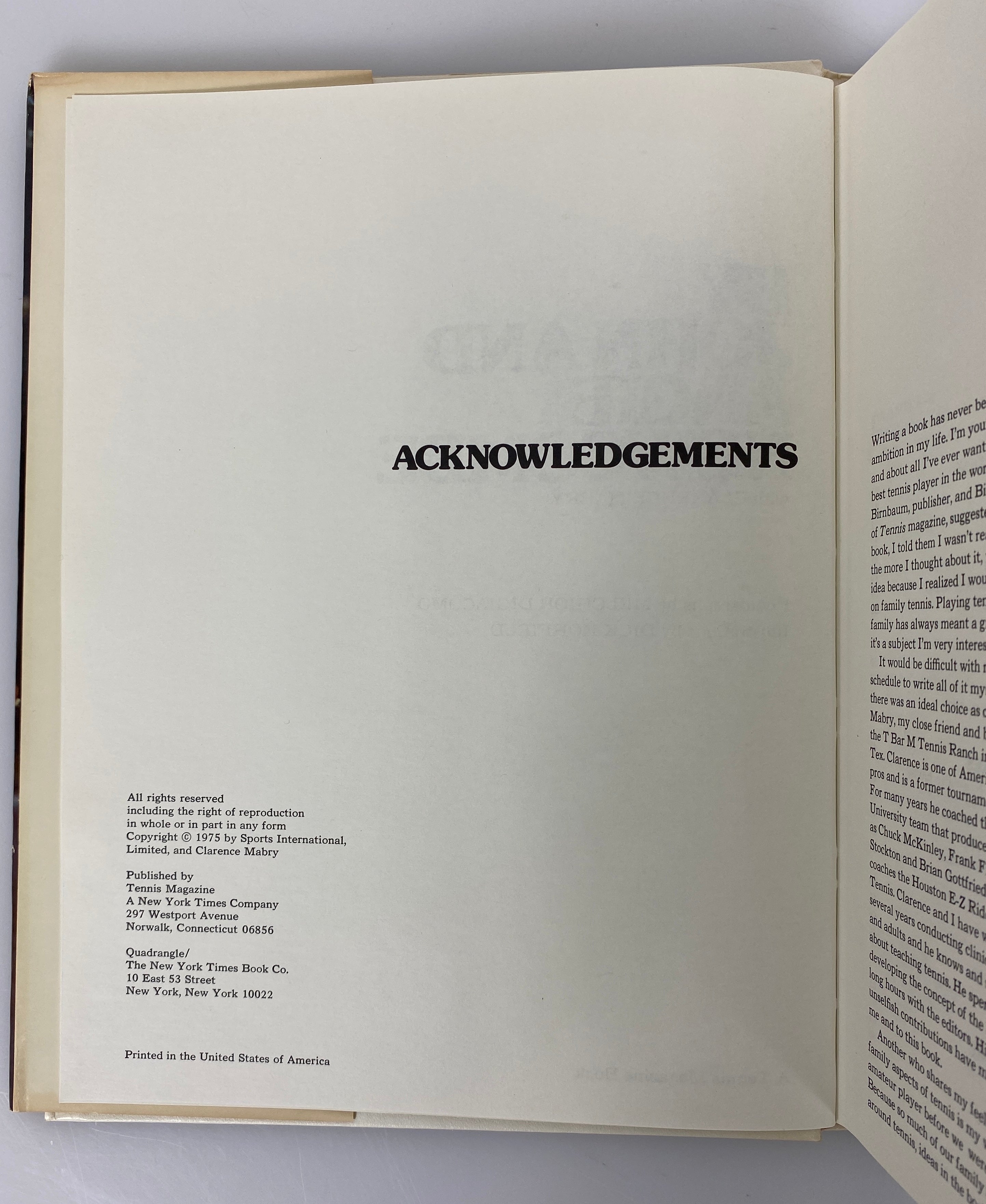 The Family Tennis Book by John & Angie Newcombe 1975 HC DJ