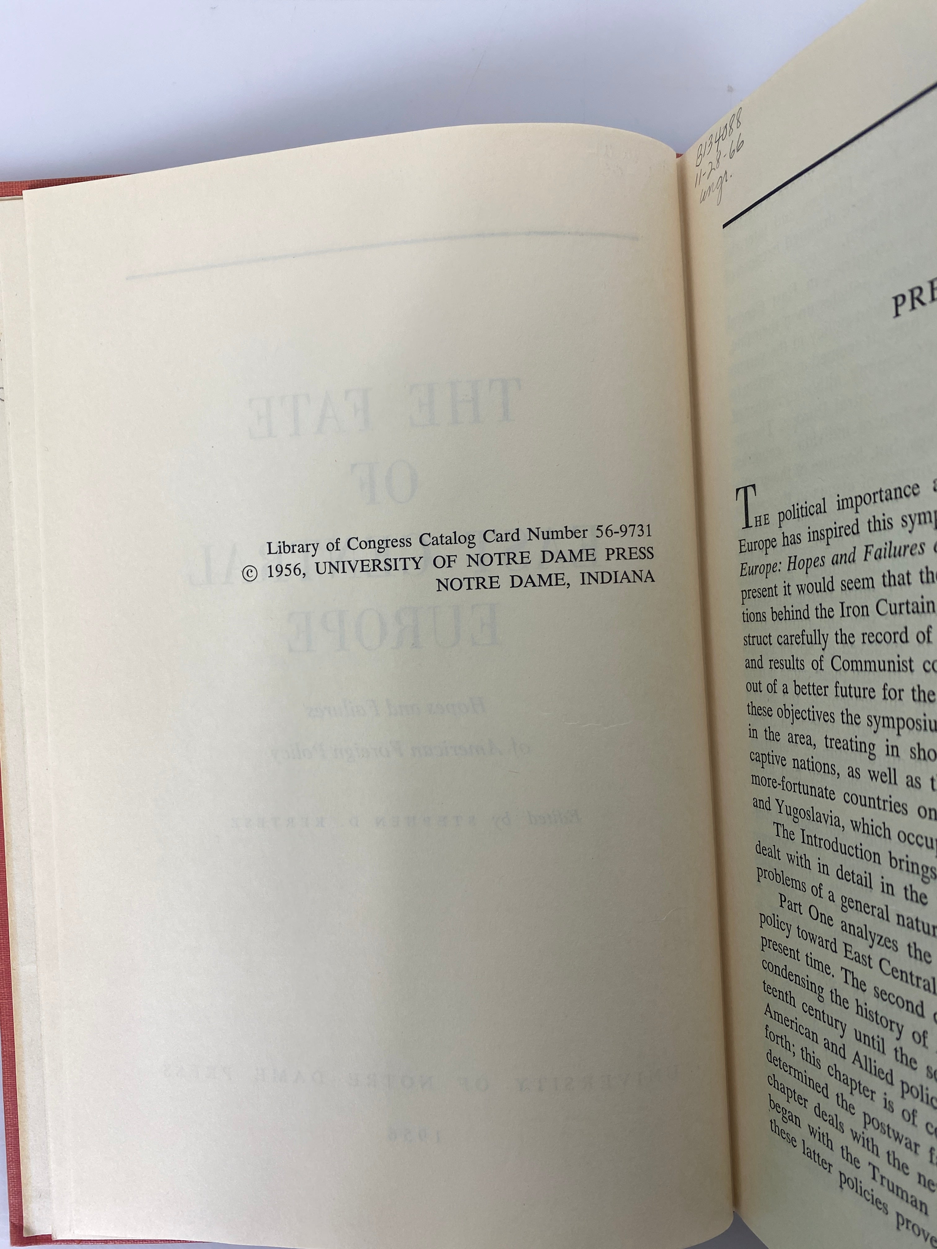 The Fate of East Central Europe 1956 Stephen Kertesz Ex-Library HC