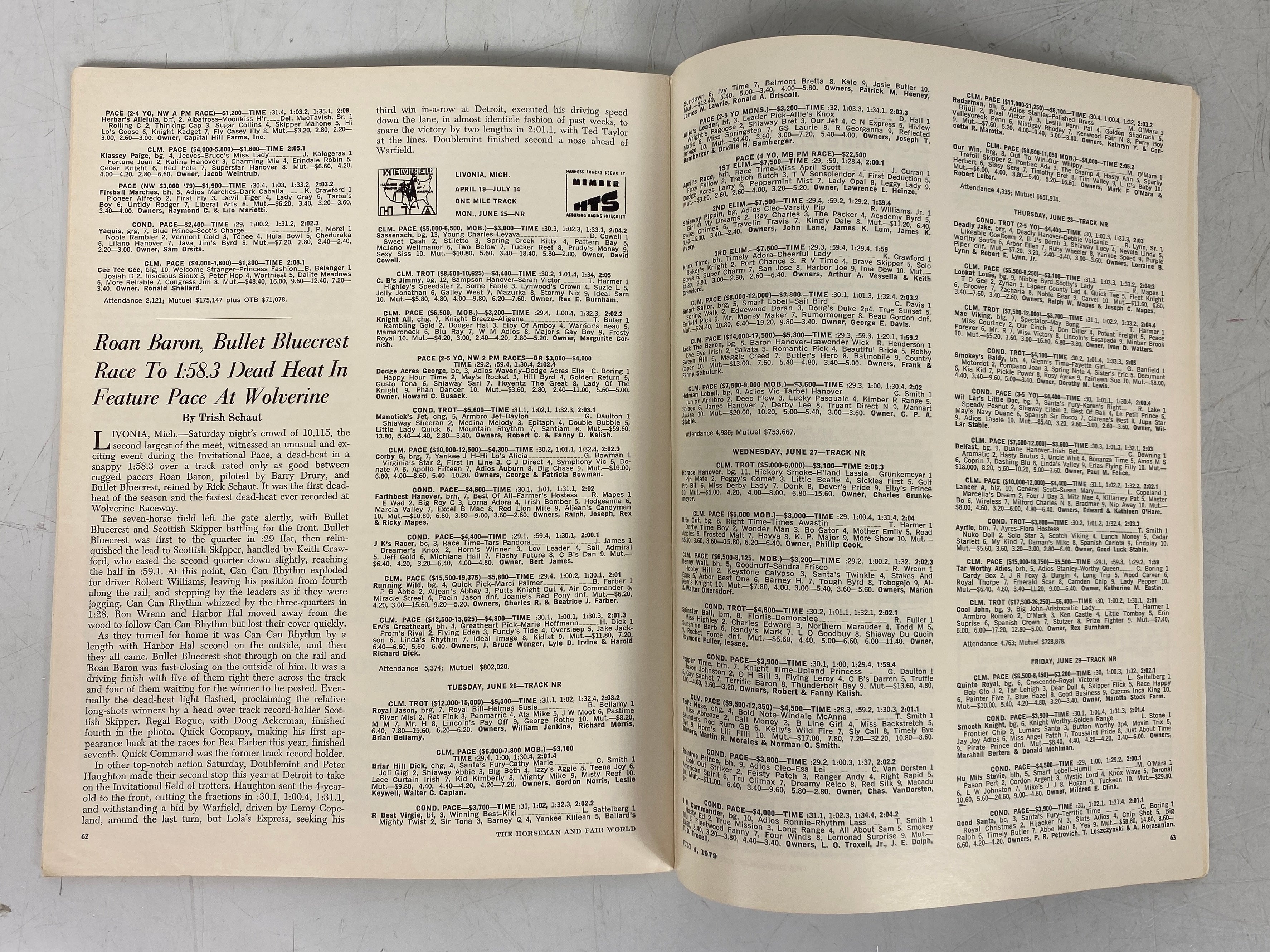 The Horseman and Fair World July 4, 1979 Lew Williams Record Issue