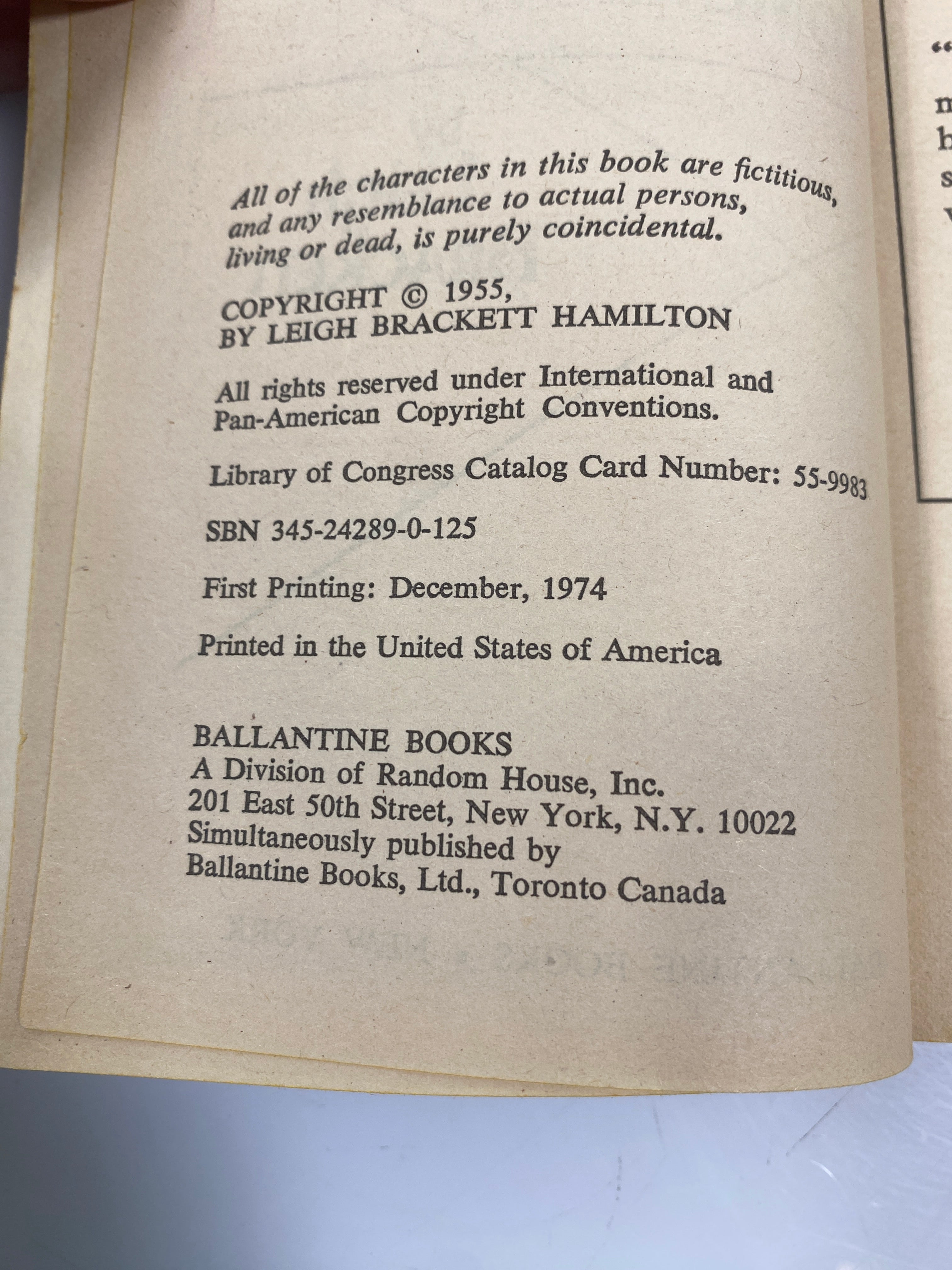 The Long Tomorrow Leigh Brackett Paperback SC 1974