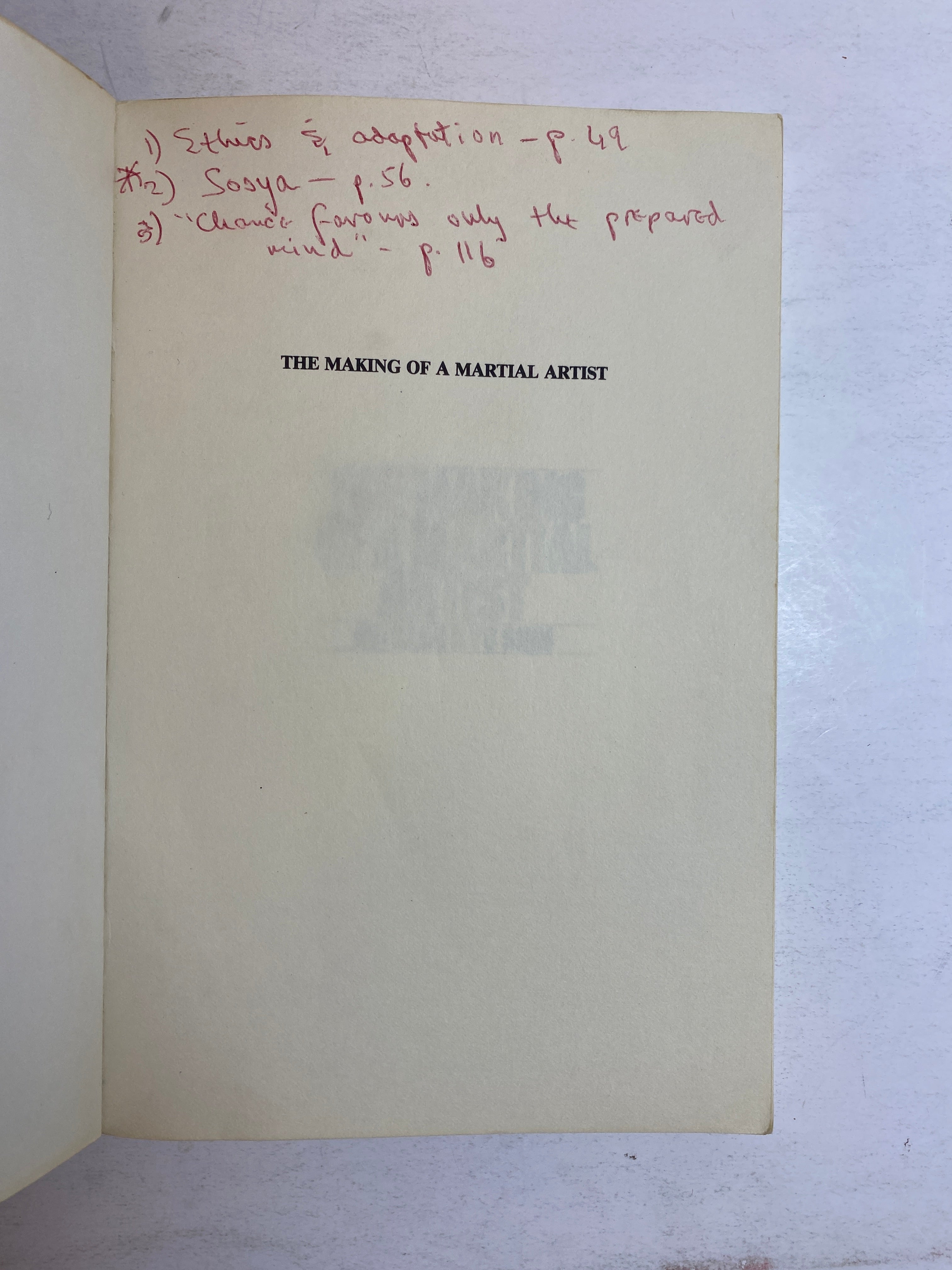 The Making of a Martial Artist by Sang Kyu Shim 1980 First Edition PB