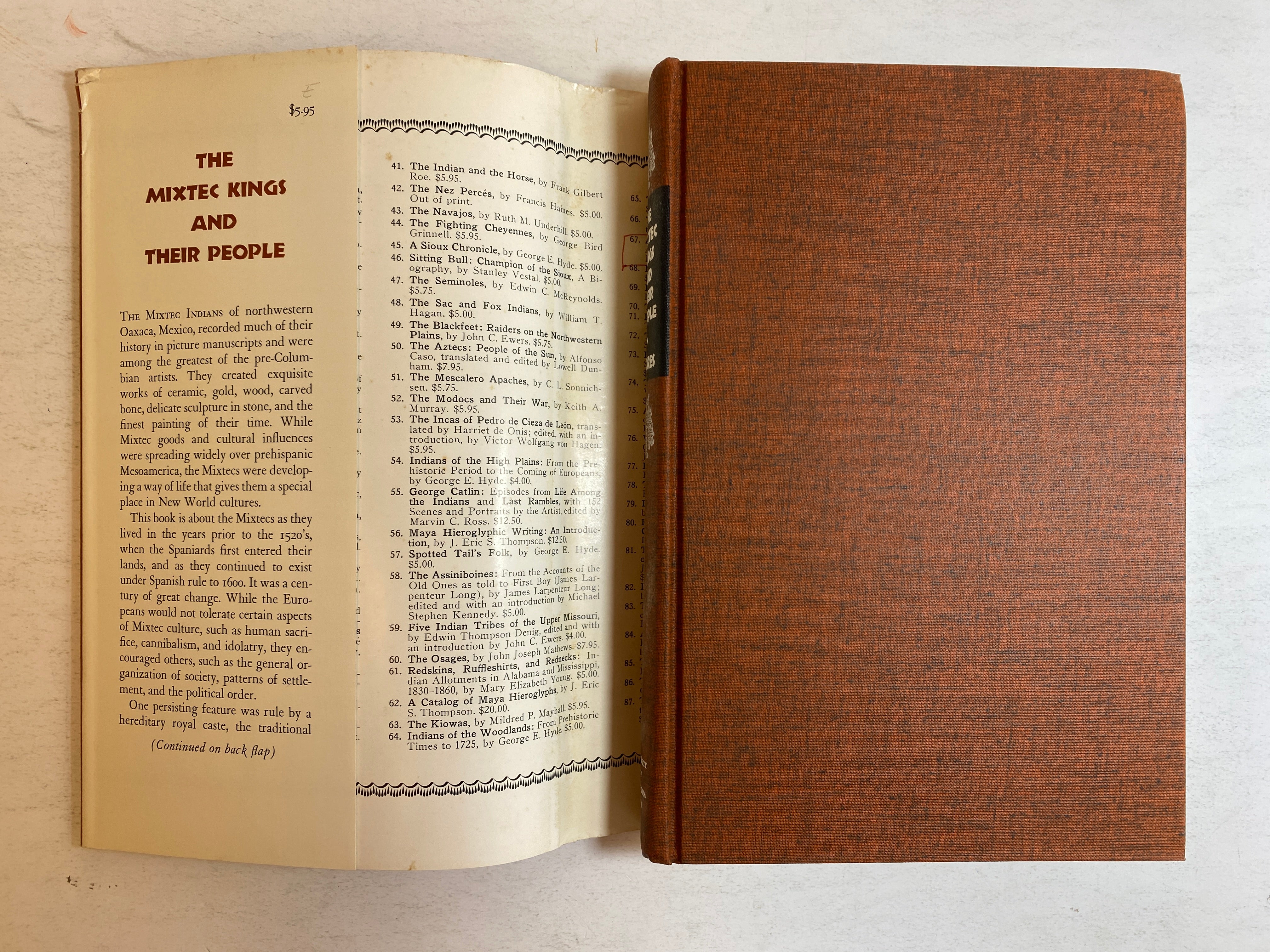 The Mixtec Kings and Their People by Ronald Spores 1967 1st Edition HC DJ