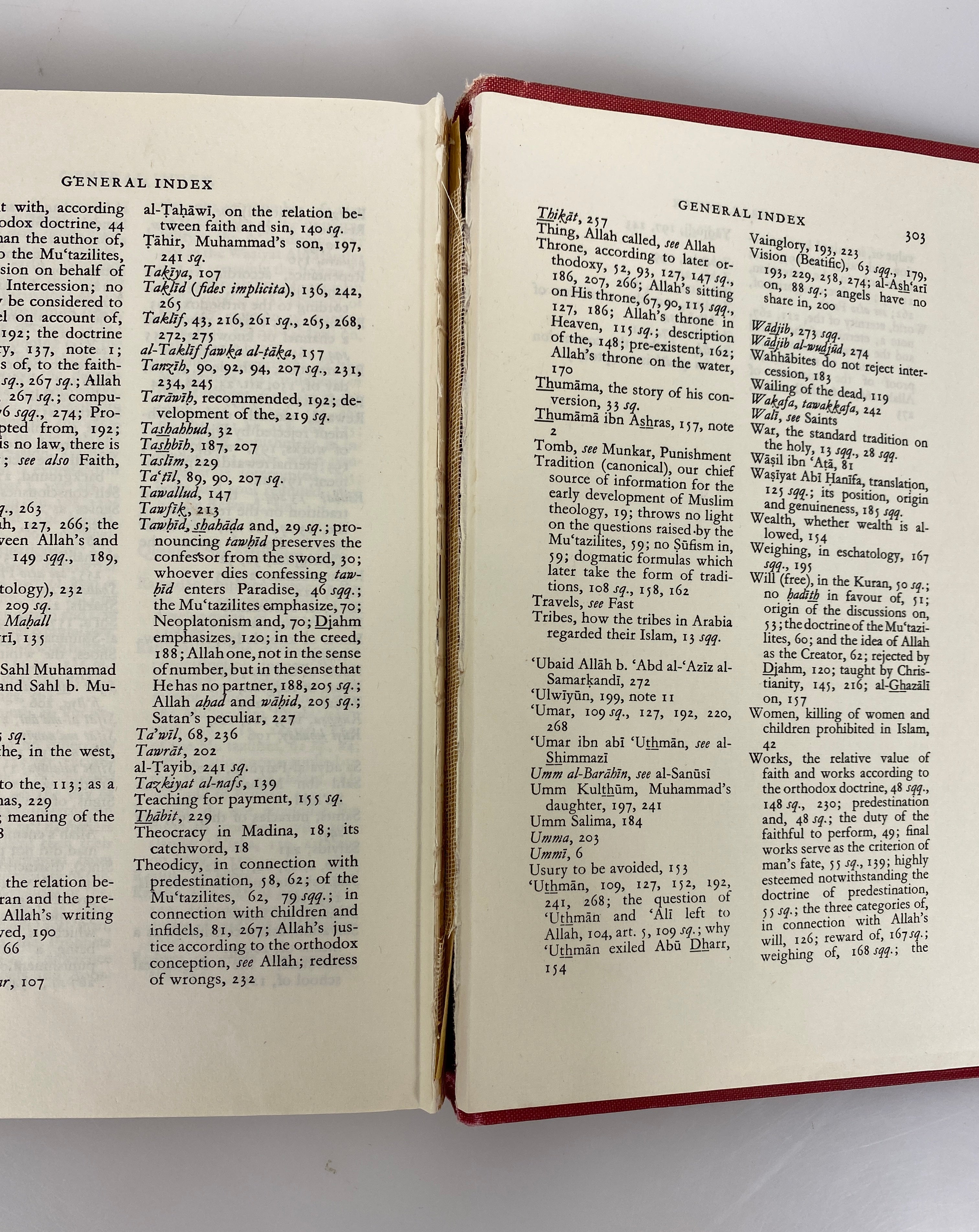 The Muslim Creed by A.J. Wensinck 1965 2nd Impression Ex-Library HC