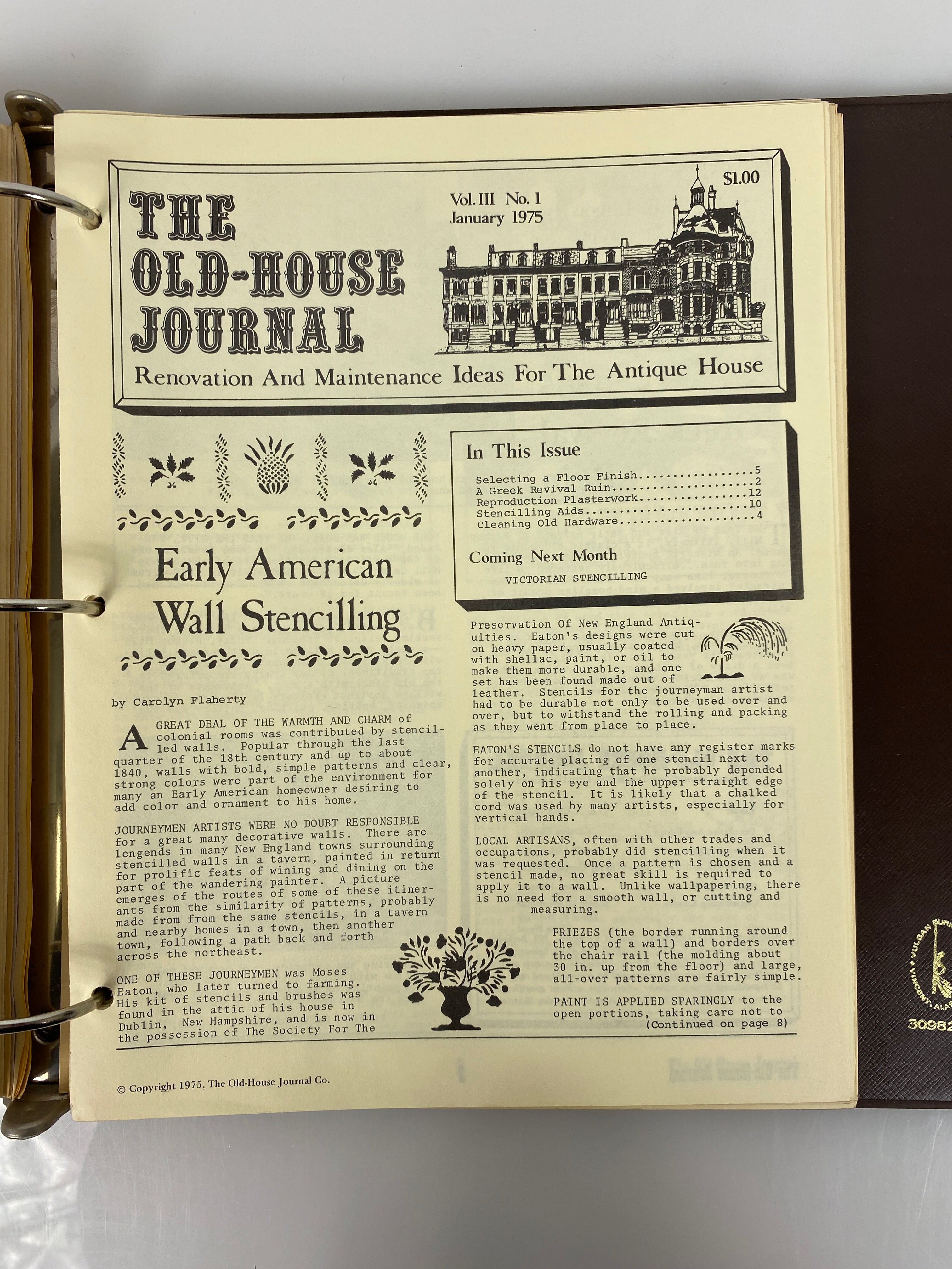 The Old-House Journal magazine/newsletter run 1973-1975 (complete run)