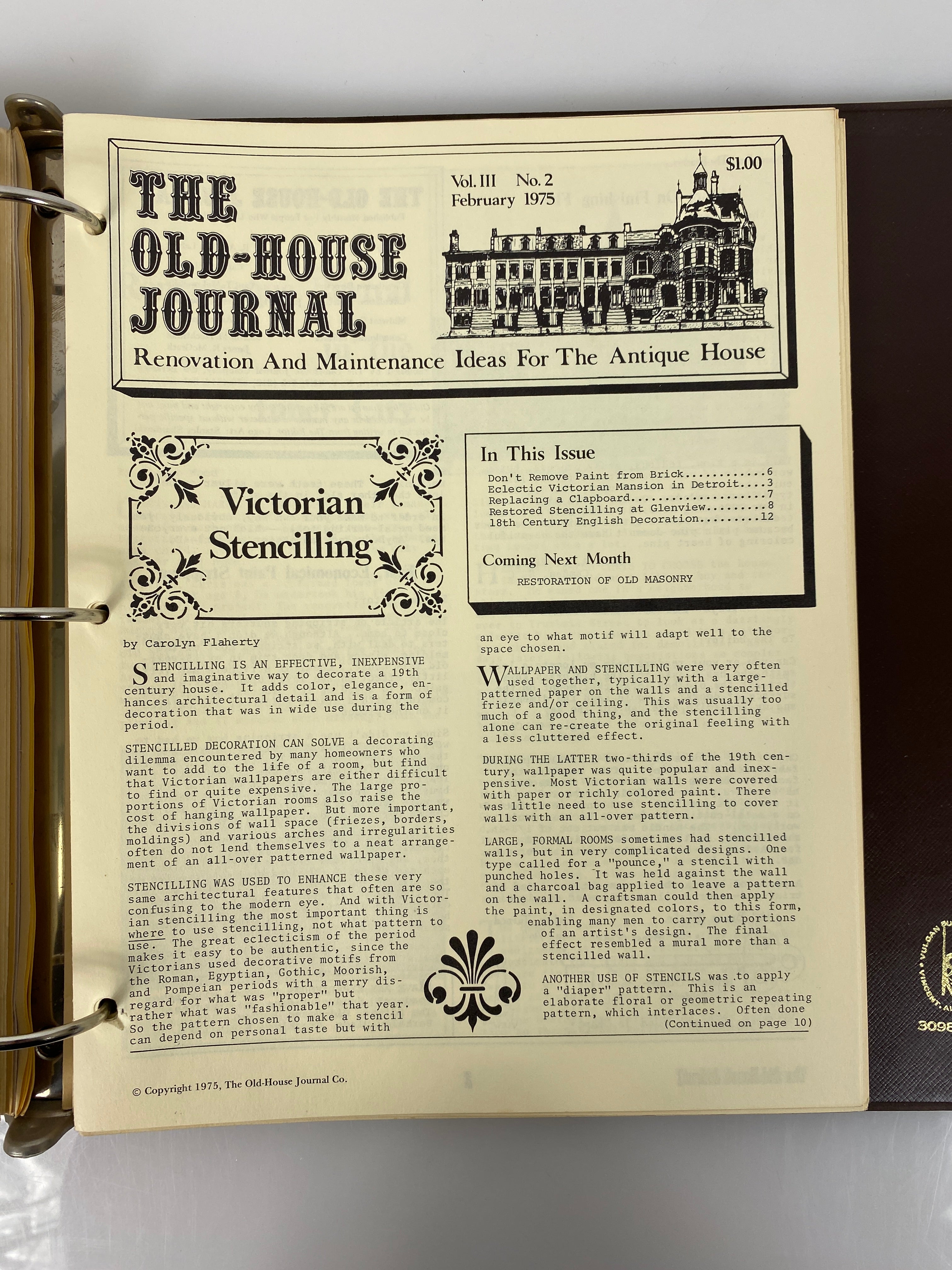 The Old-House Journal magazine/newsletter run 1973-1975 (complete run)