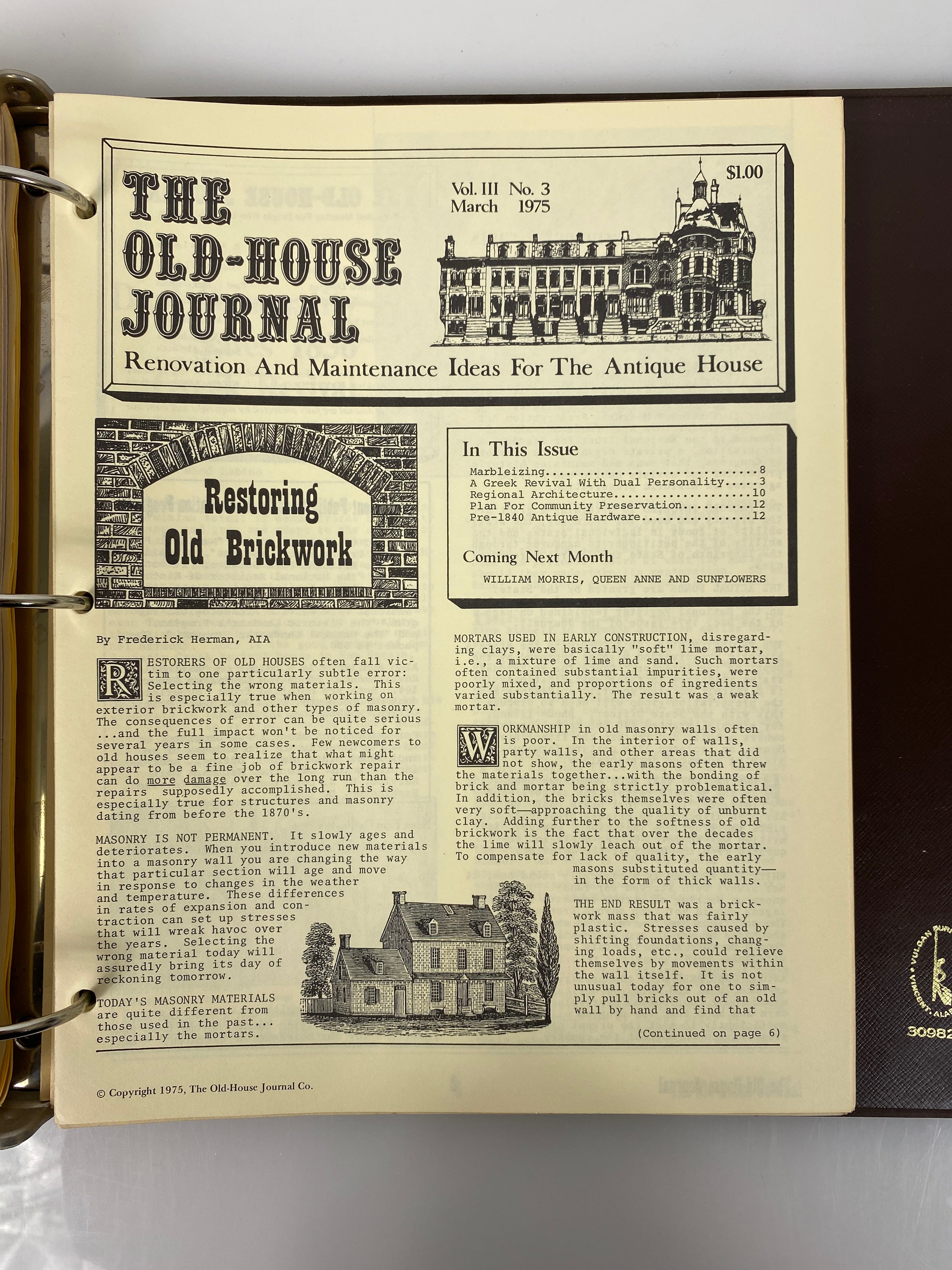 The Old-House Journal magazine/newsletter run 1973-1975 (complete run)