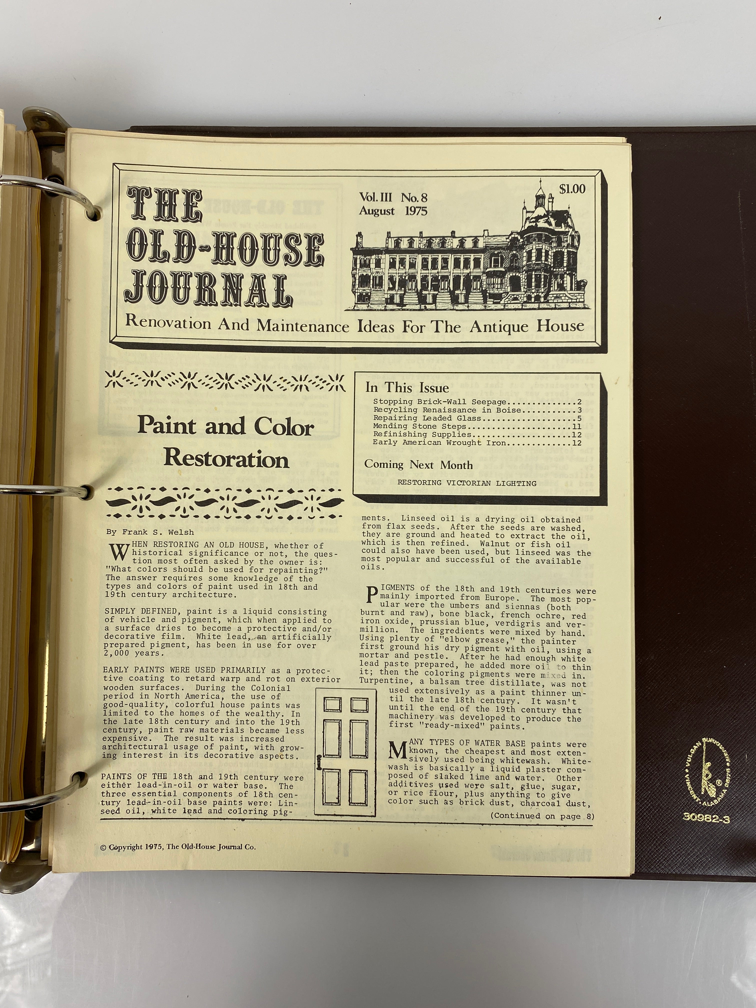 The Old-House Journal magazine/newsletter run 1973-1975 (complete run)
