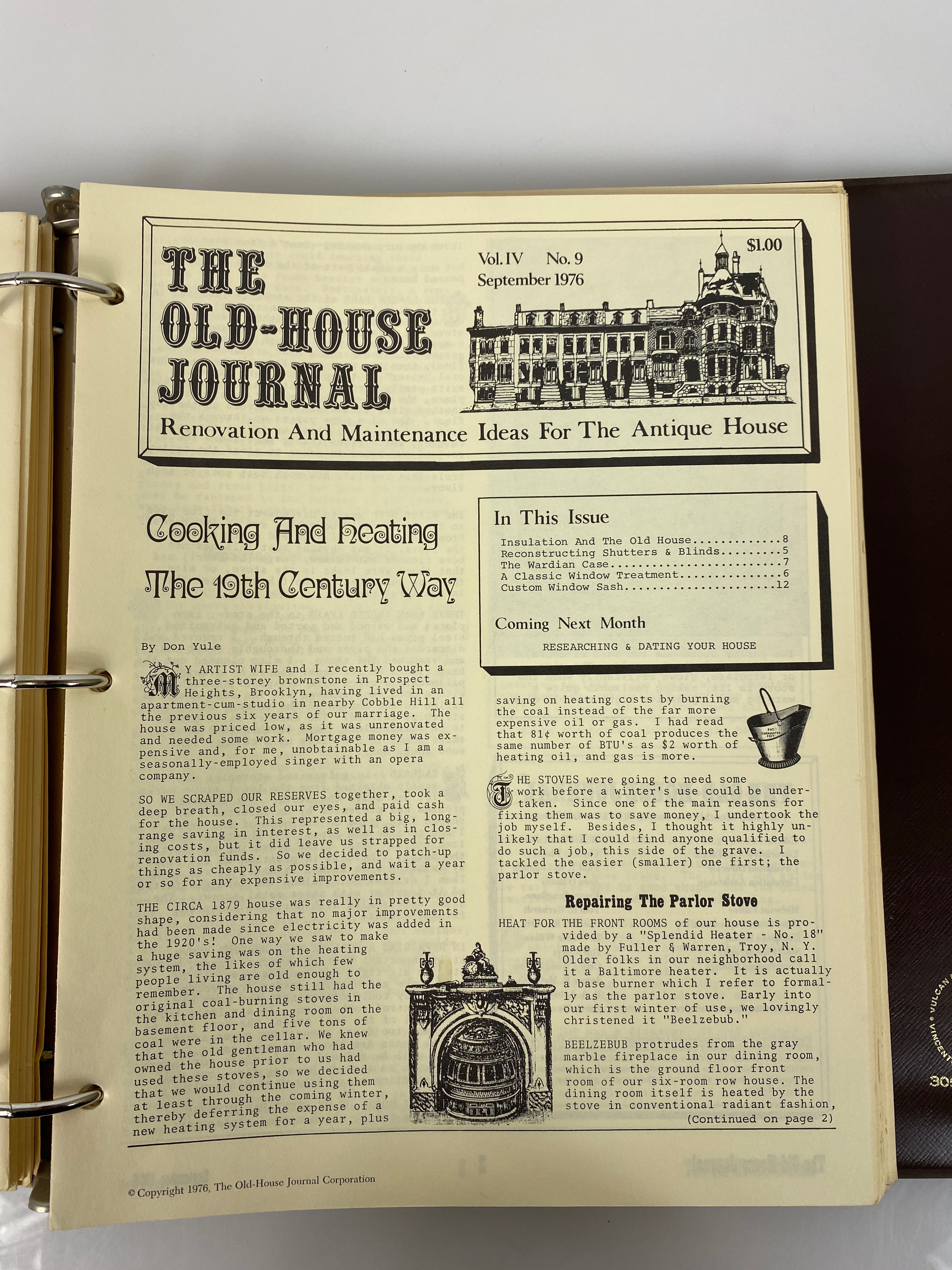 The Old-House Journal magazine/newsletter run 1976-1977 (complete run)