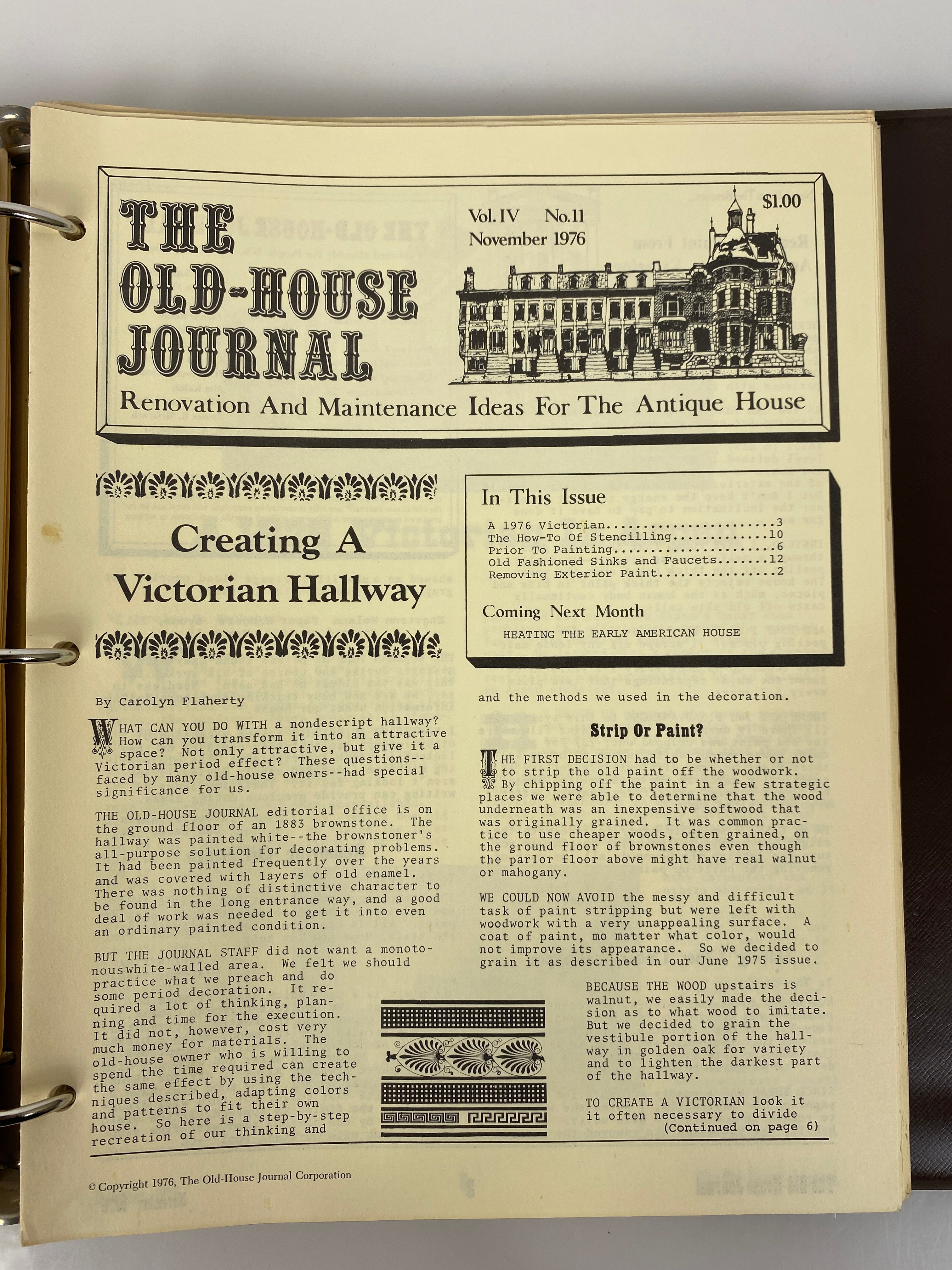 The Old-House Journal magazine/newsletter run 1976-1977 (complete run)