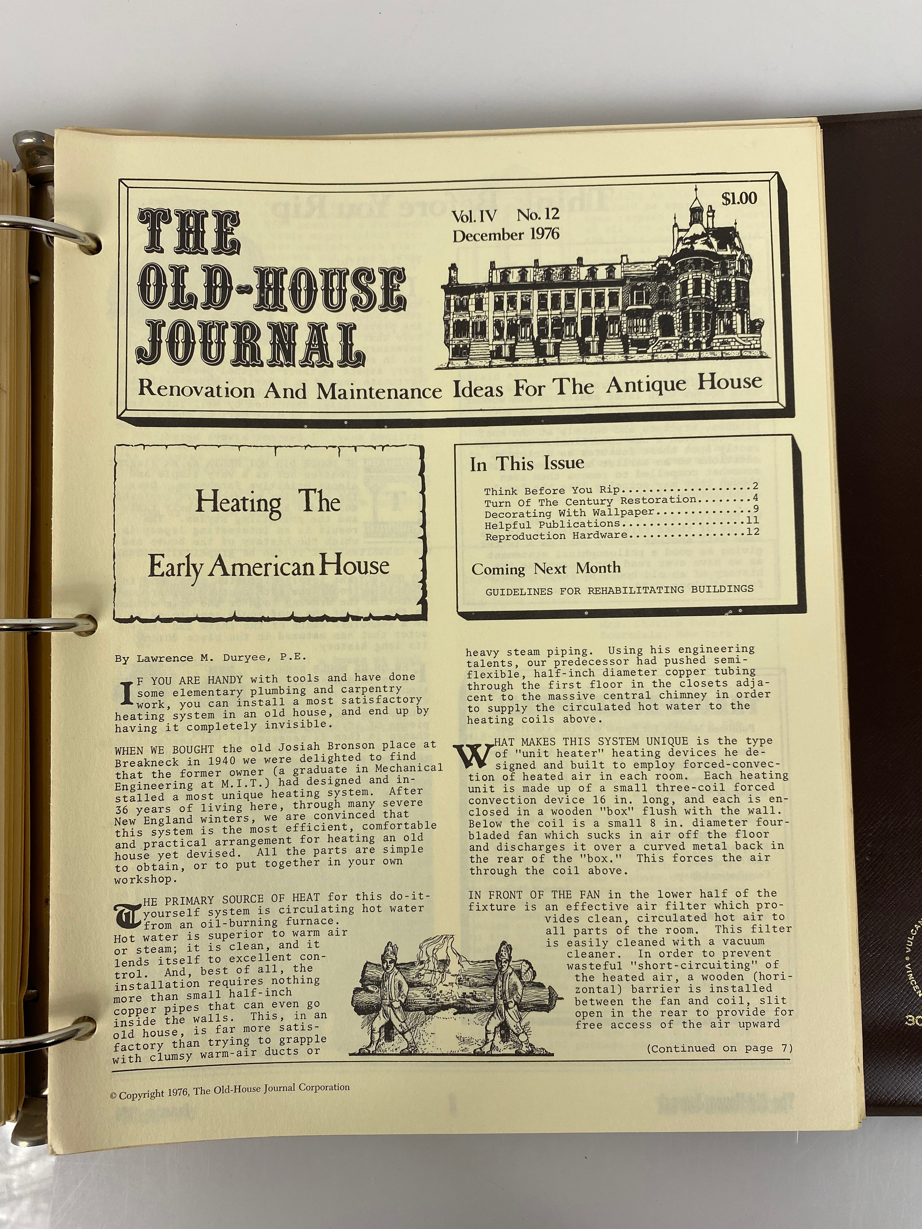 The Old-House Journal magazine/newsletter run 1976-1977 (complete run)