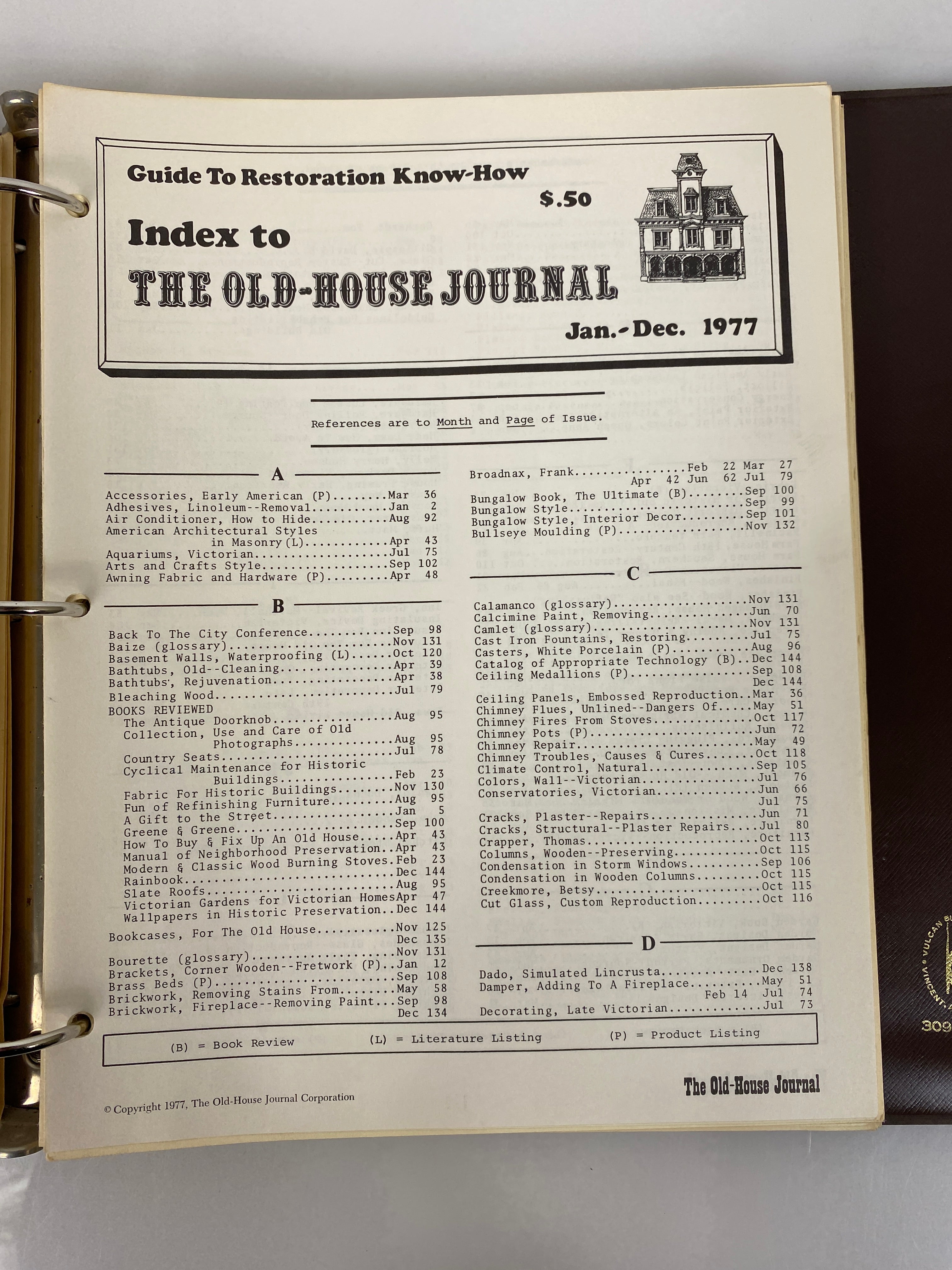 The Old-House Journal magazine/newsletter run 1976-1977 (complete run)