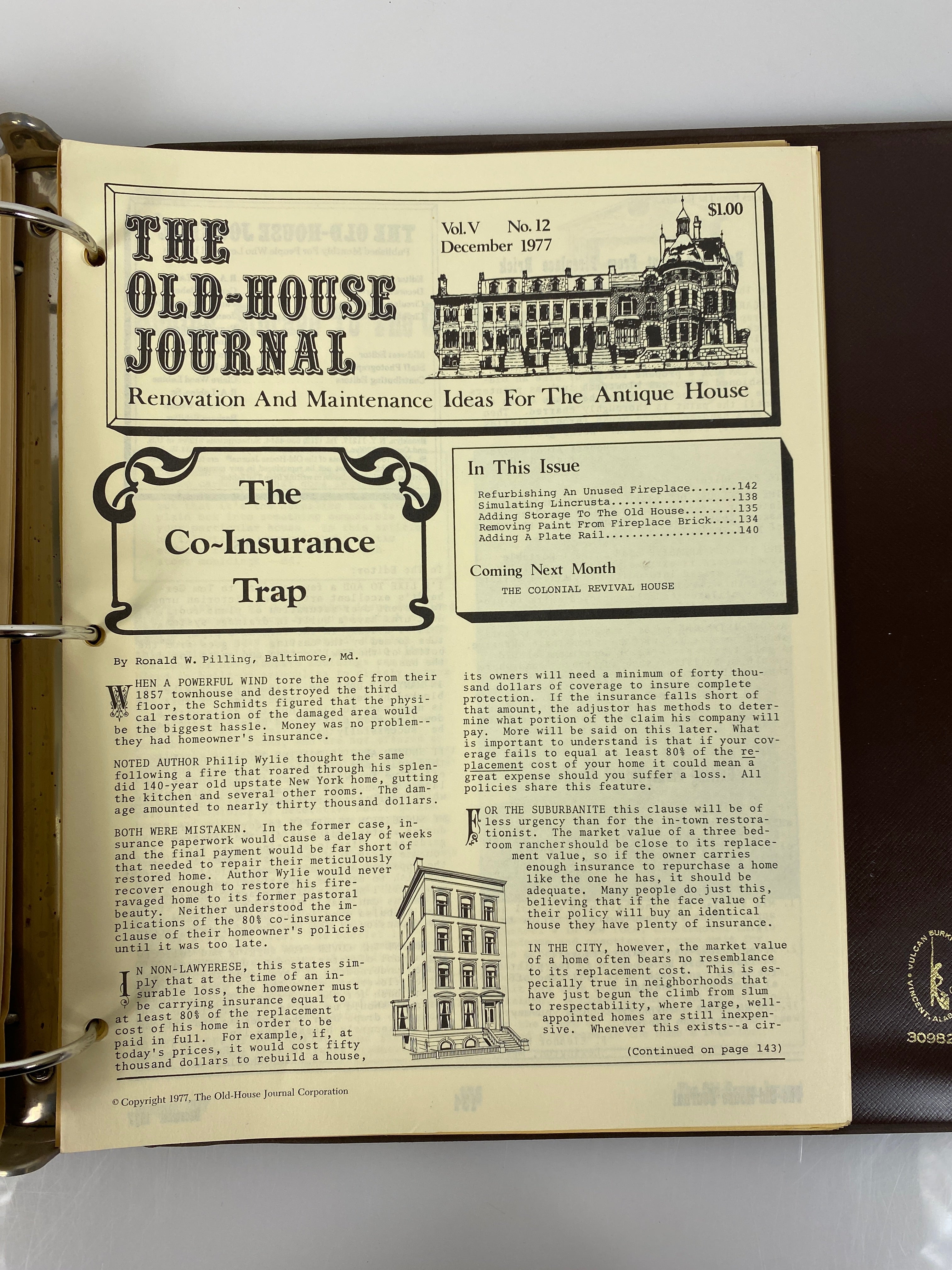 The Old-House Journal magazine/newsletter run 1976-1977 (complete run)