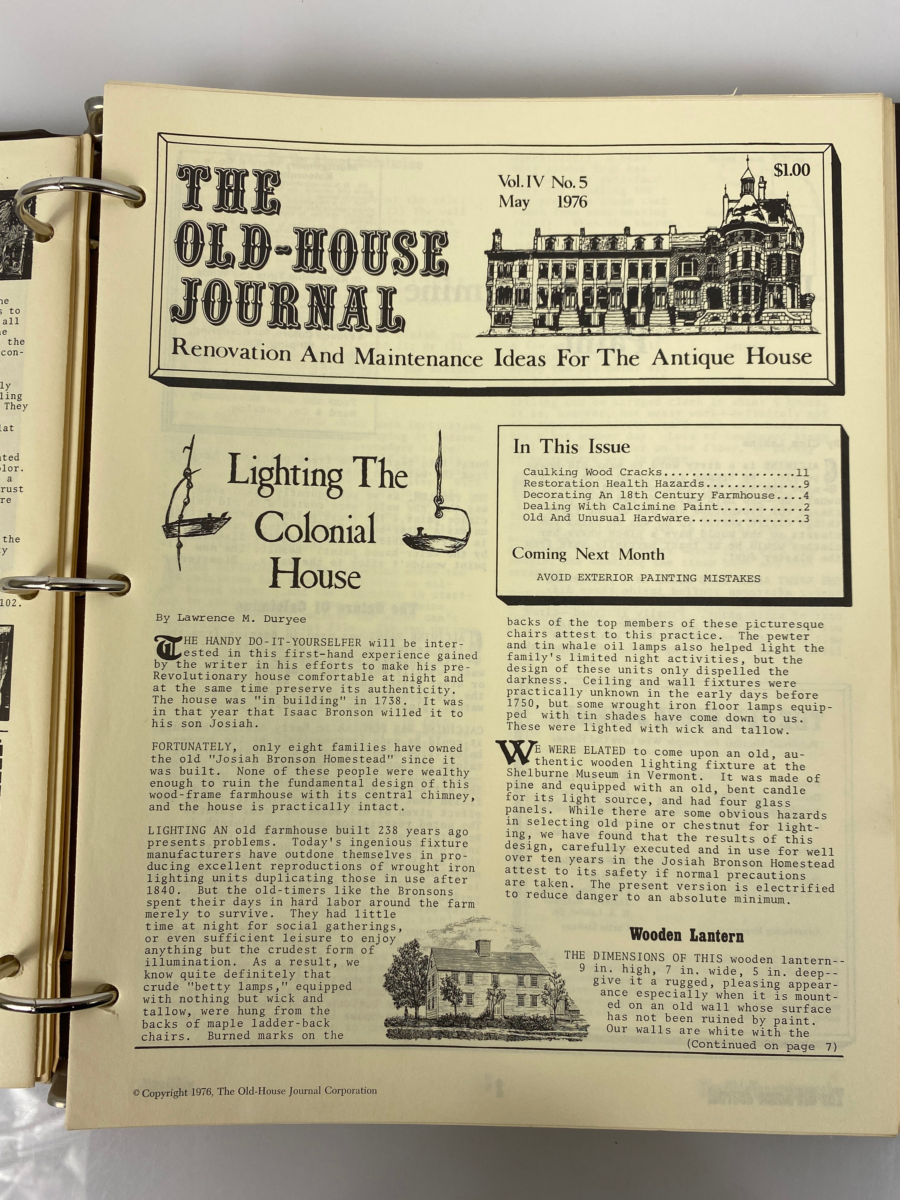 The Old-House Journal magazine/newsletter run 1976-1977 (complete run)