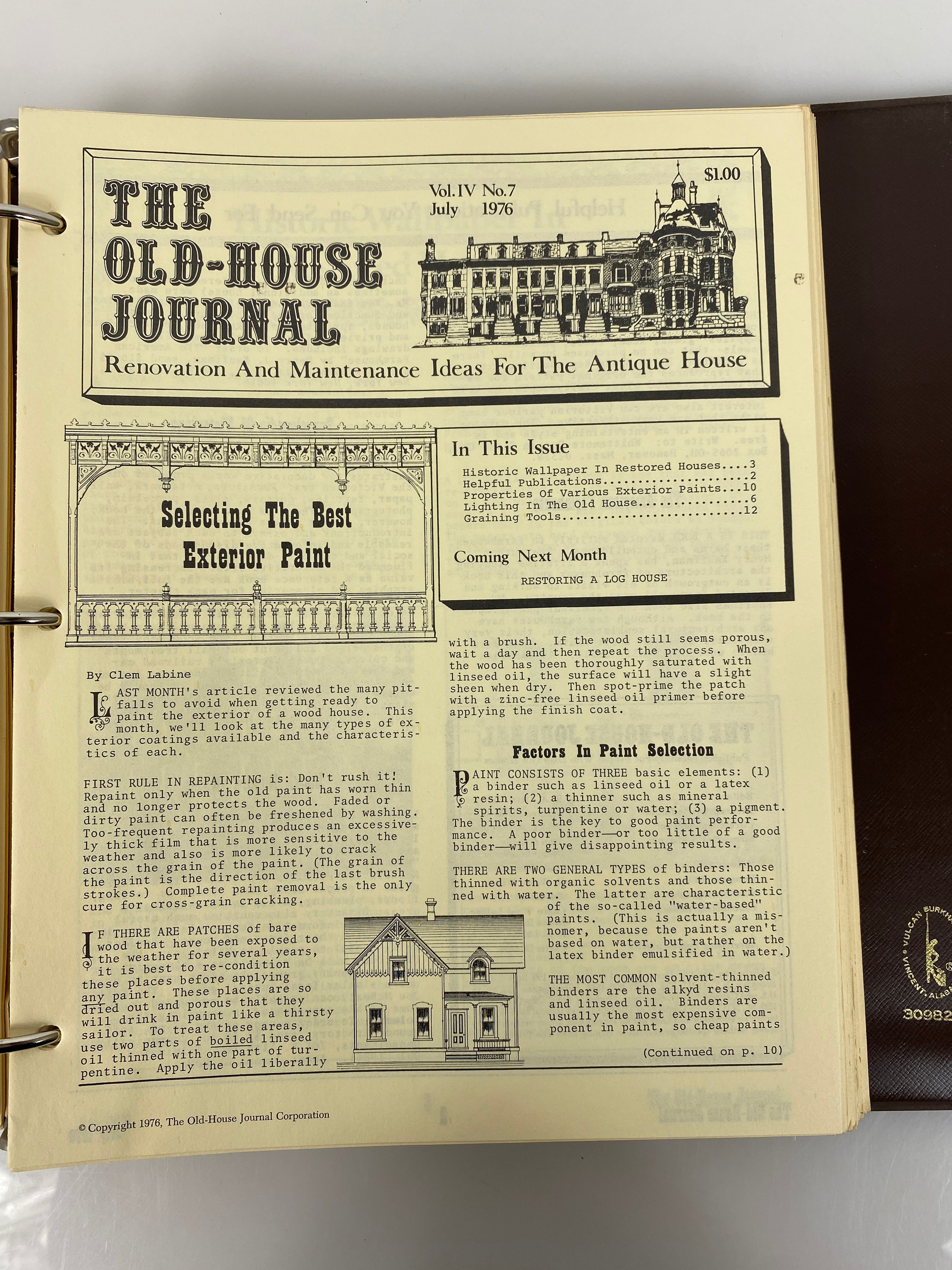 The Old-House Journal magazine/newsletter run 1976-1977 (complete run)