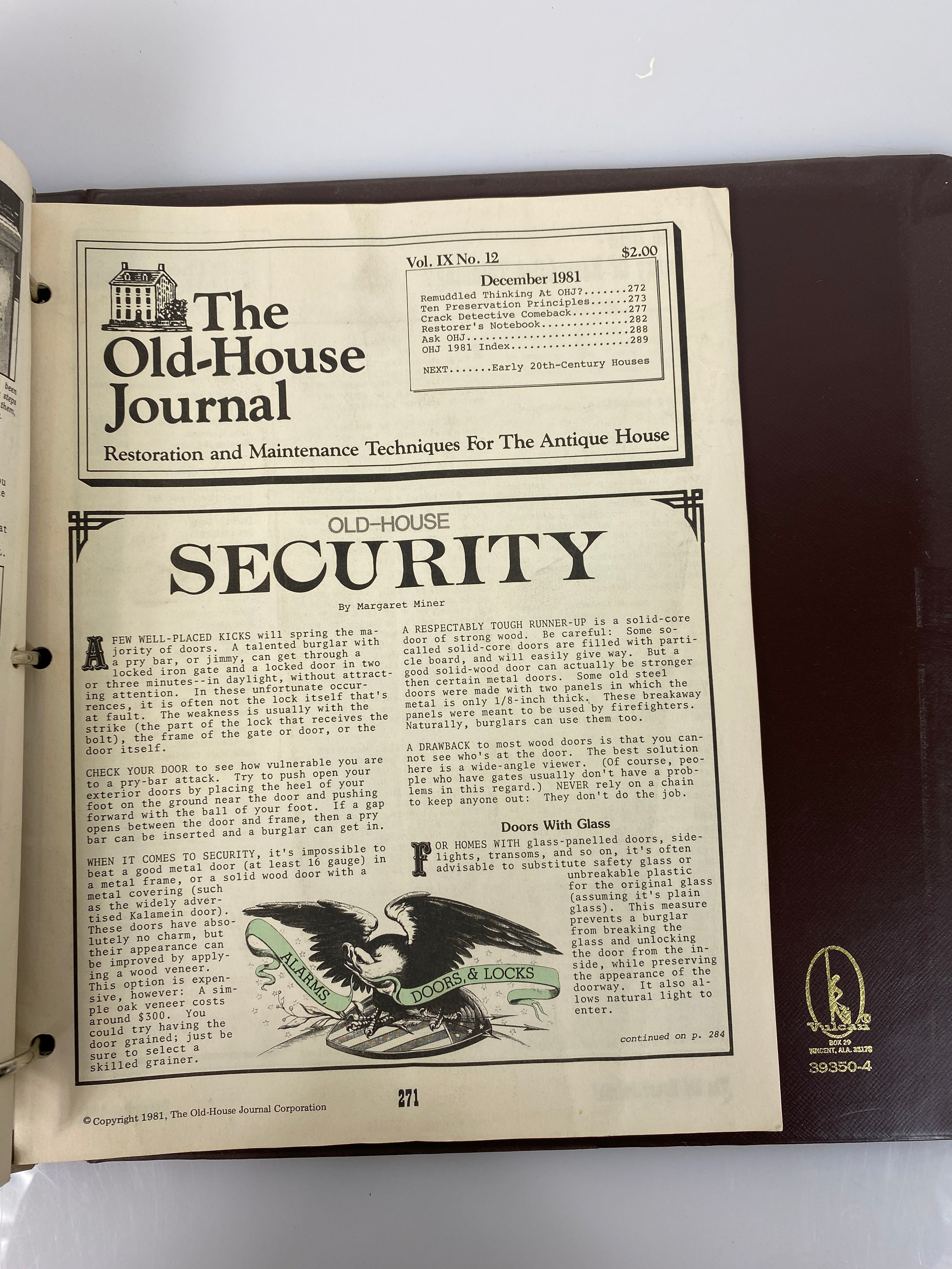 The Old-House Journal magazine/newsletter run 1980-1981 (complete run)