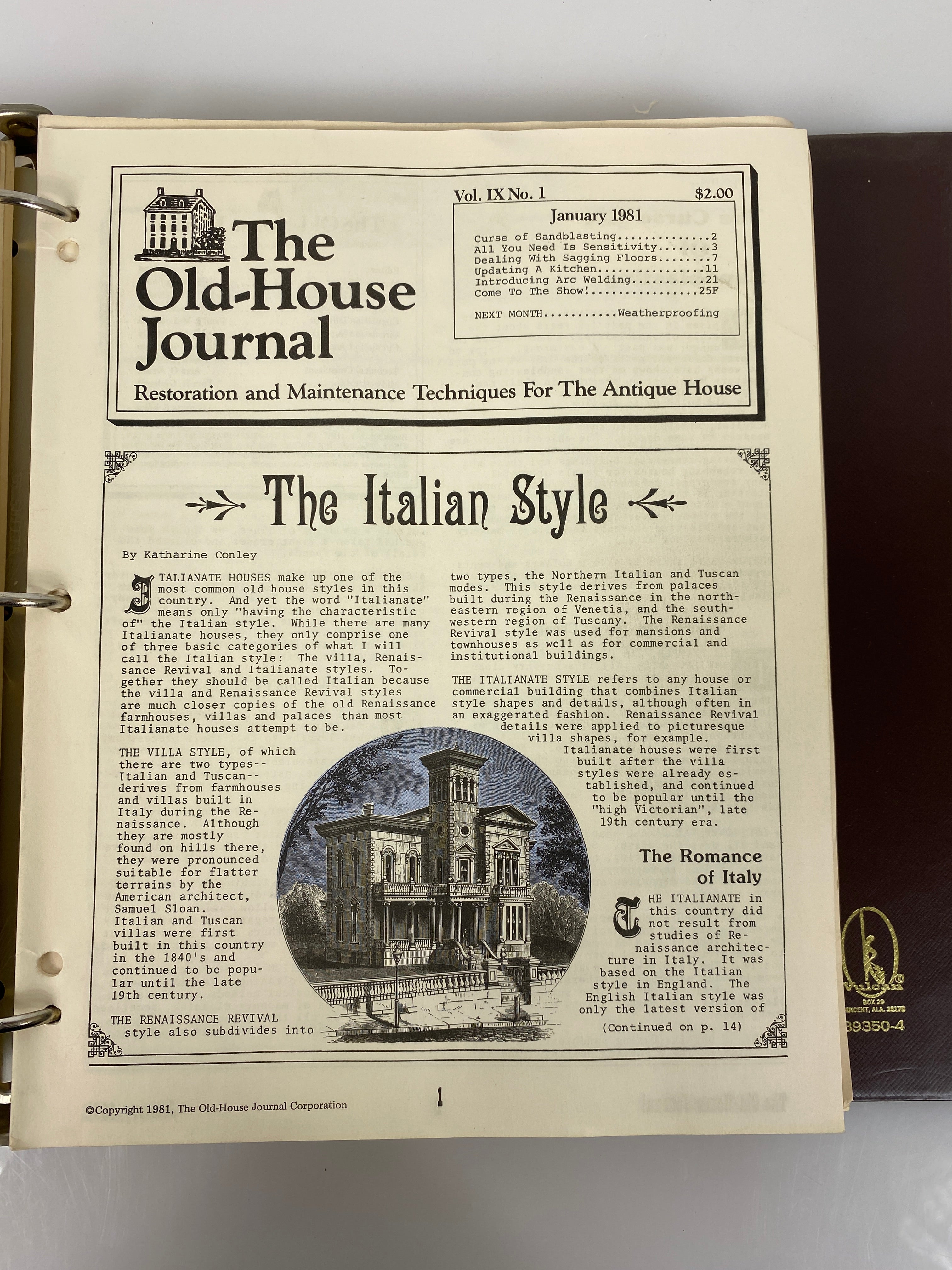 The Old-House Journal magazine/newsletter run 1980-1981 (complete run)