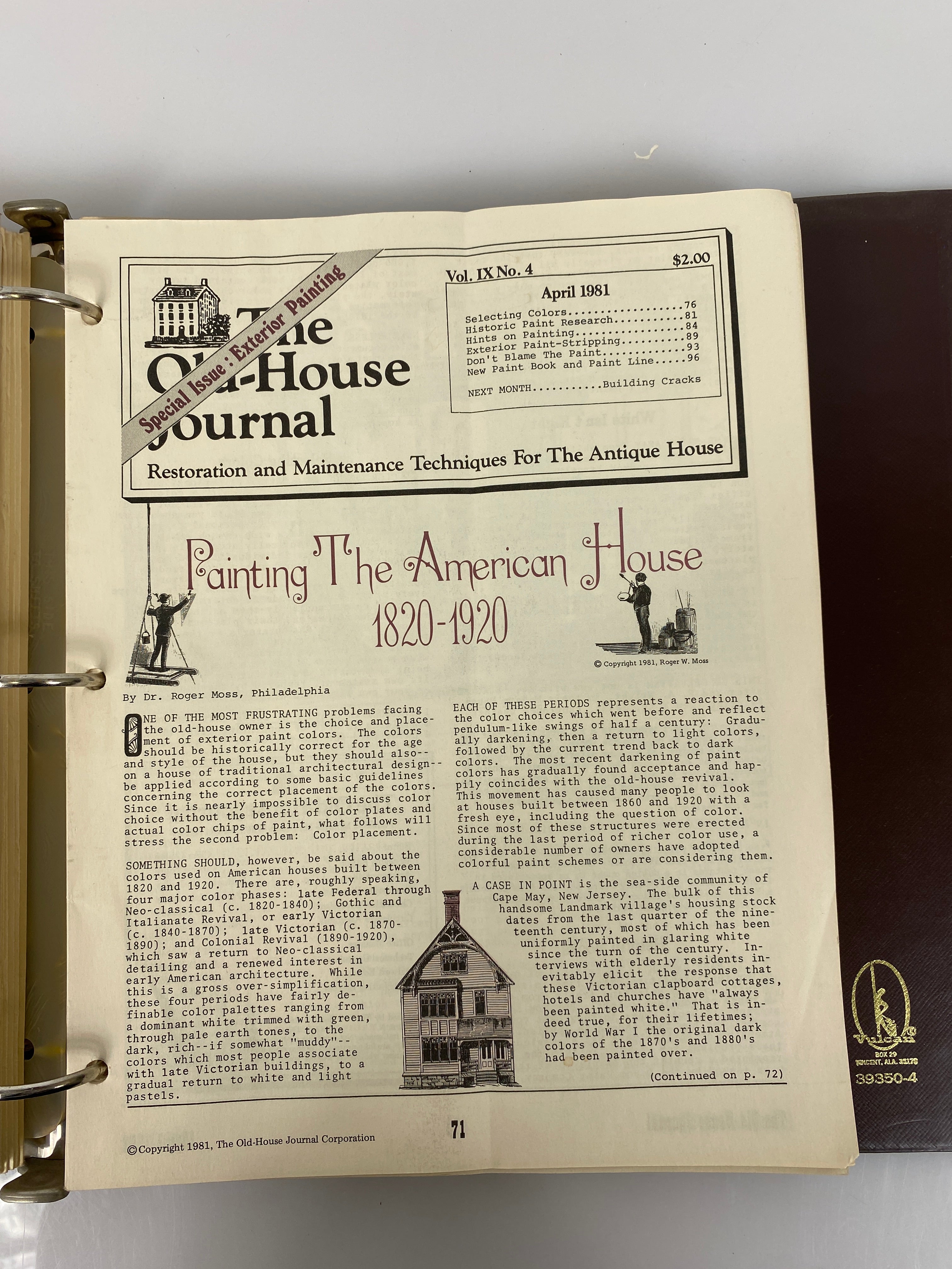 The Old-House Journal magazine/newsletter run 1982-1983 (complete run)