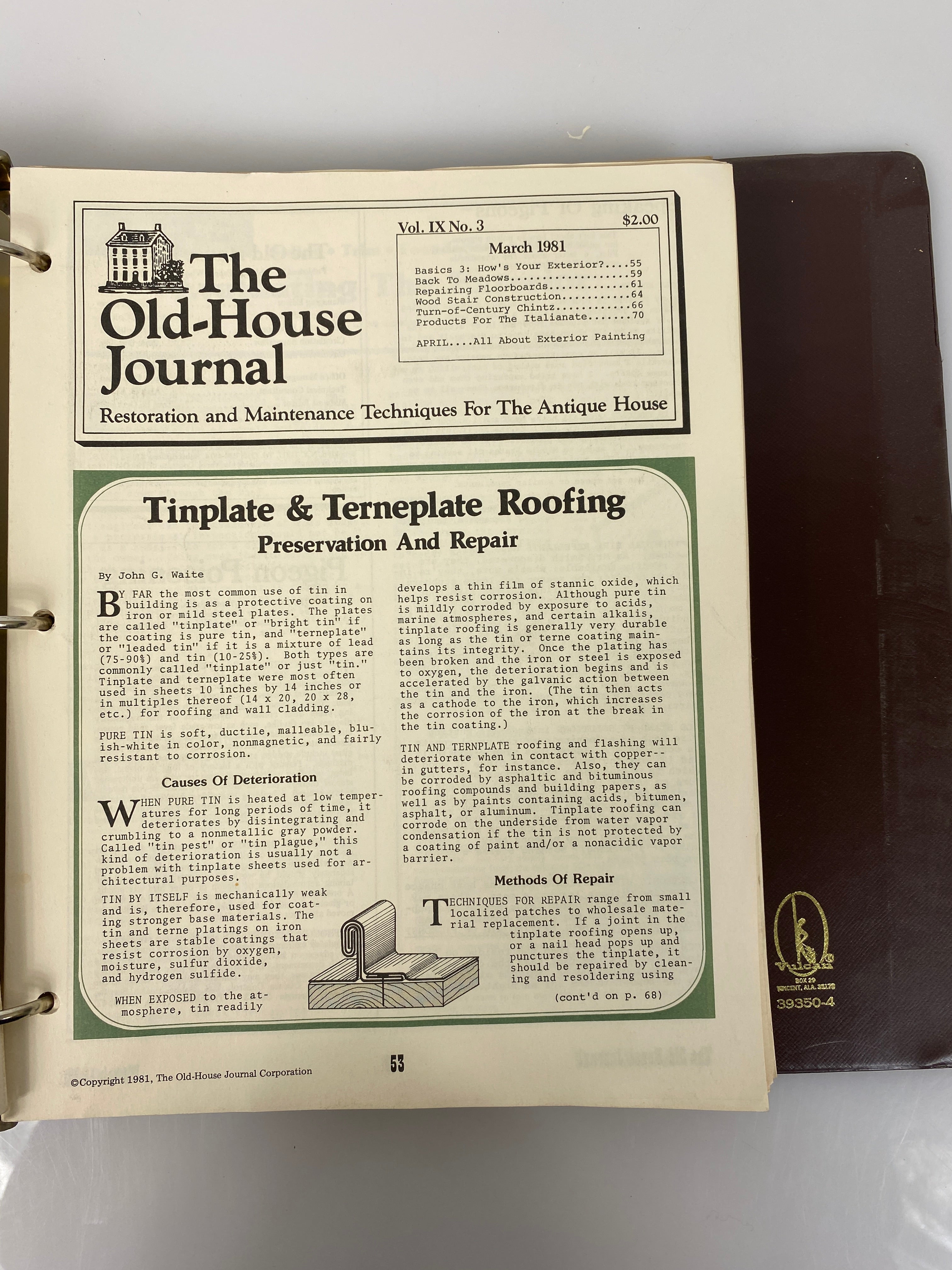 The Old-House Journal magazine/newsletter run 1982-1983 (complete run)