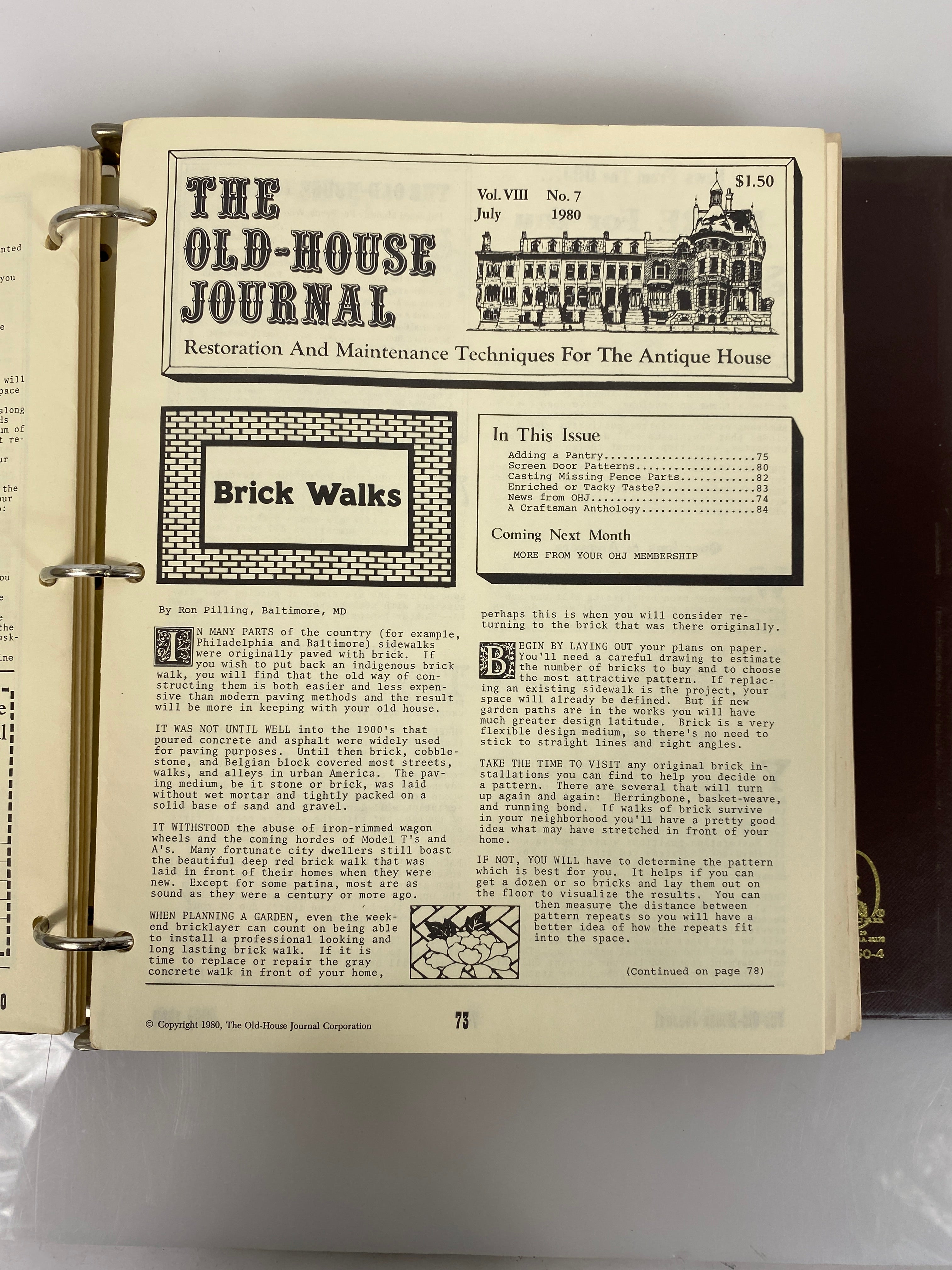 The Old-House Journal magazine/newsletter run 1982-1983 (complete run)