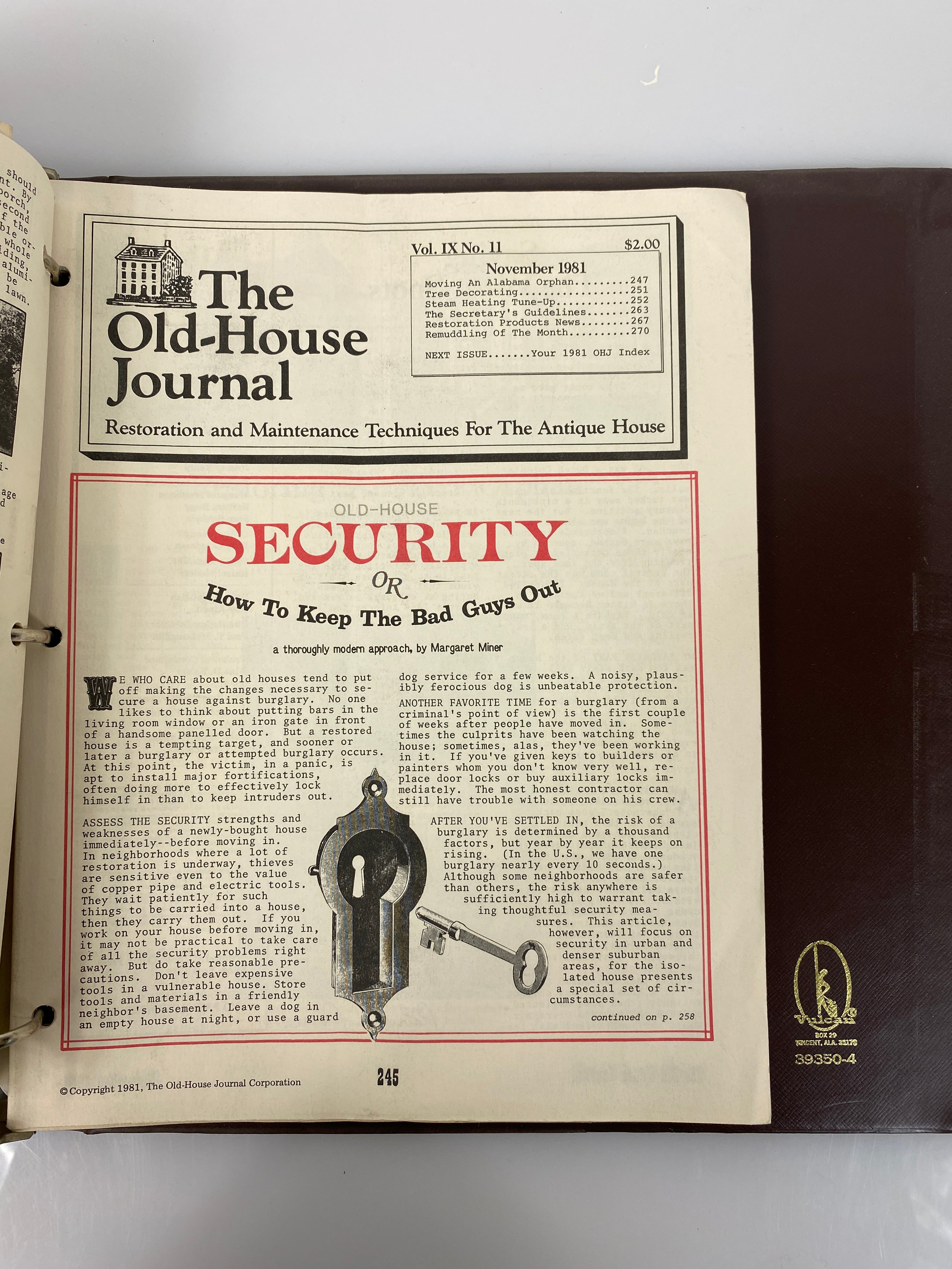 The Old-House Journal magazine/newsletter run 1982-1983 (complete run)