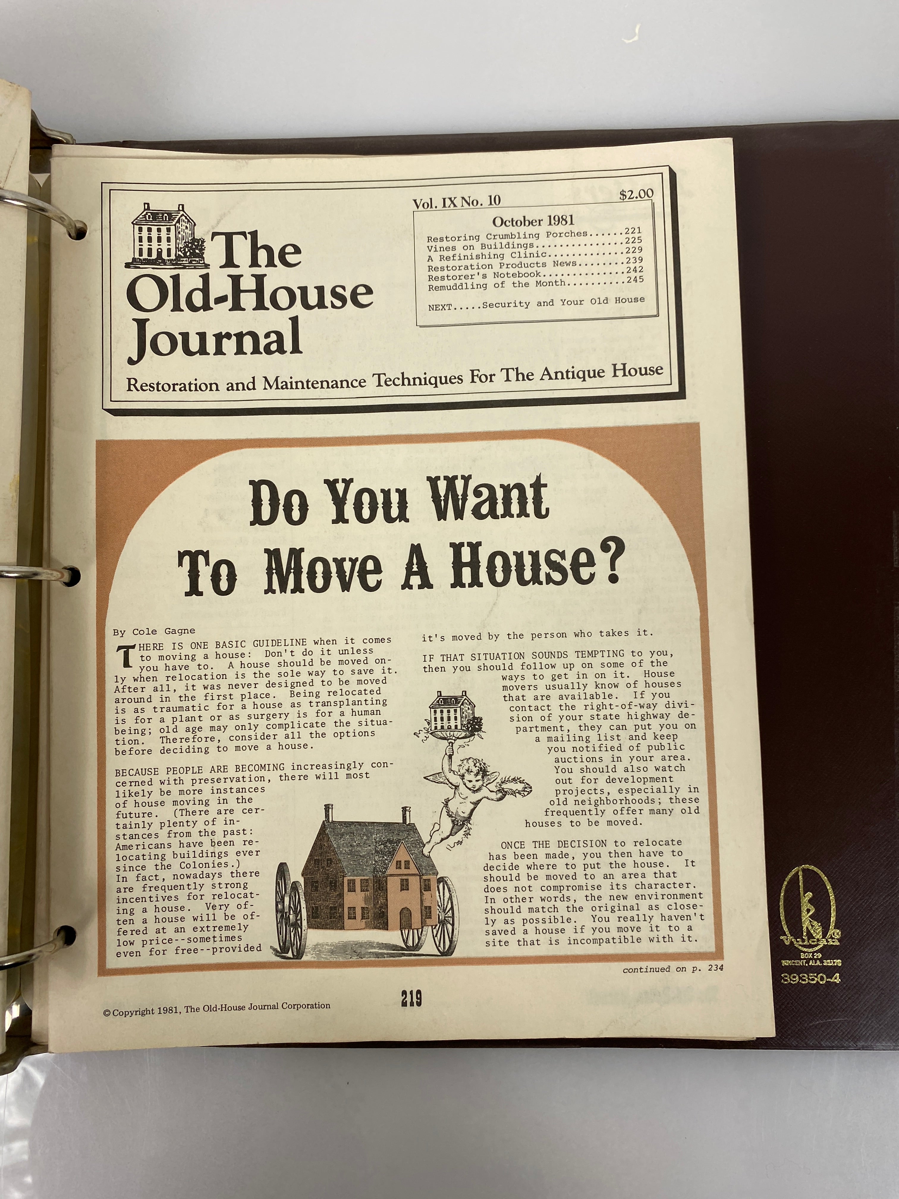 The Old-House Journal magazine/newsletter run 1982-1983 (complete run)