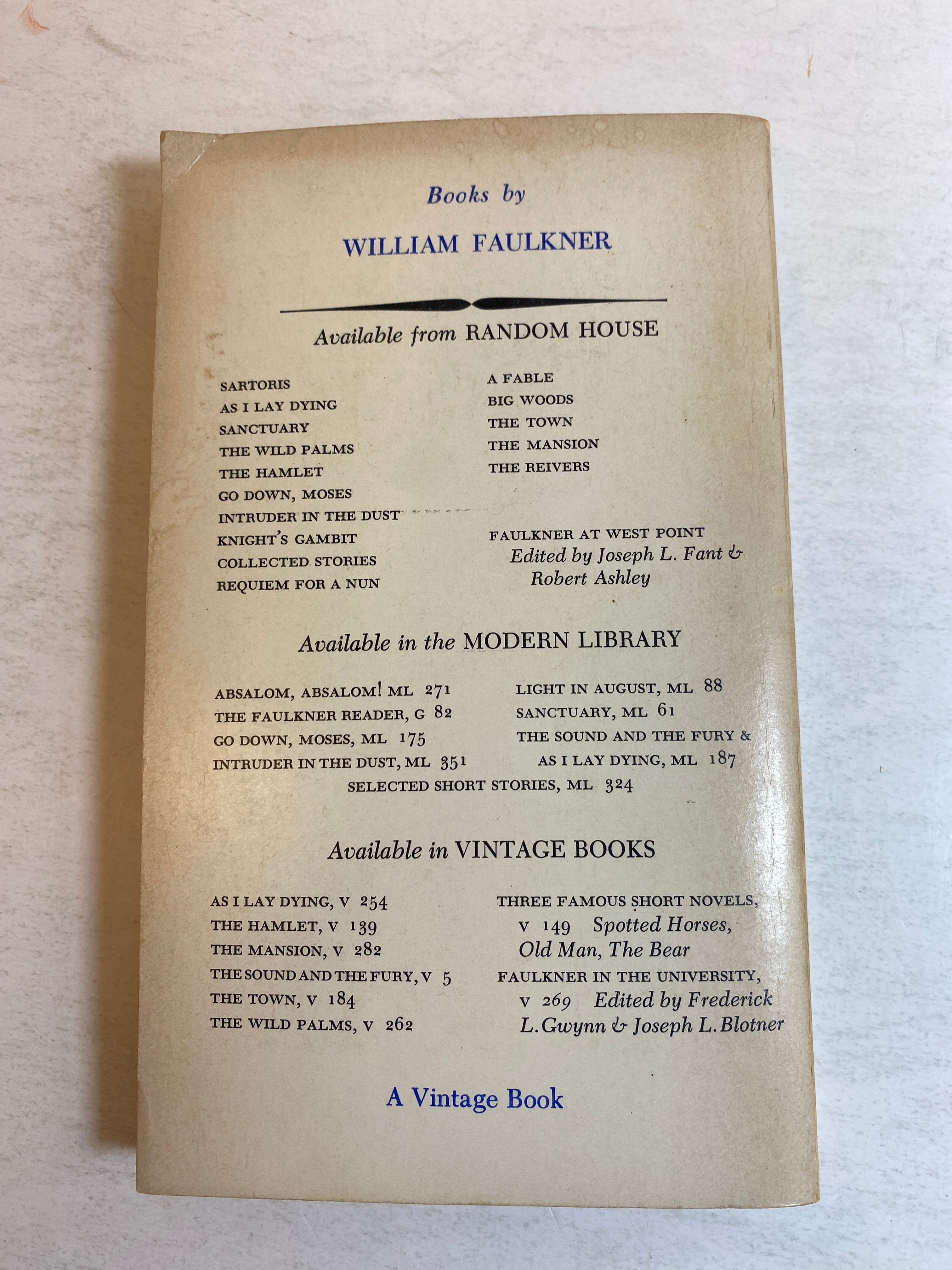 The Sound and the Fury William Faulkner vintage paperback 1956