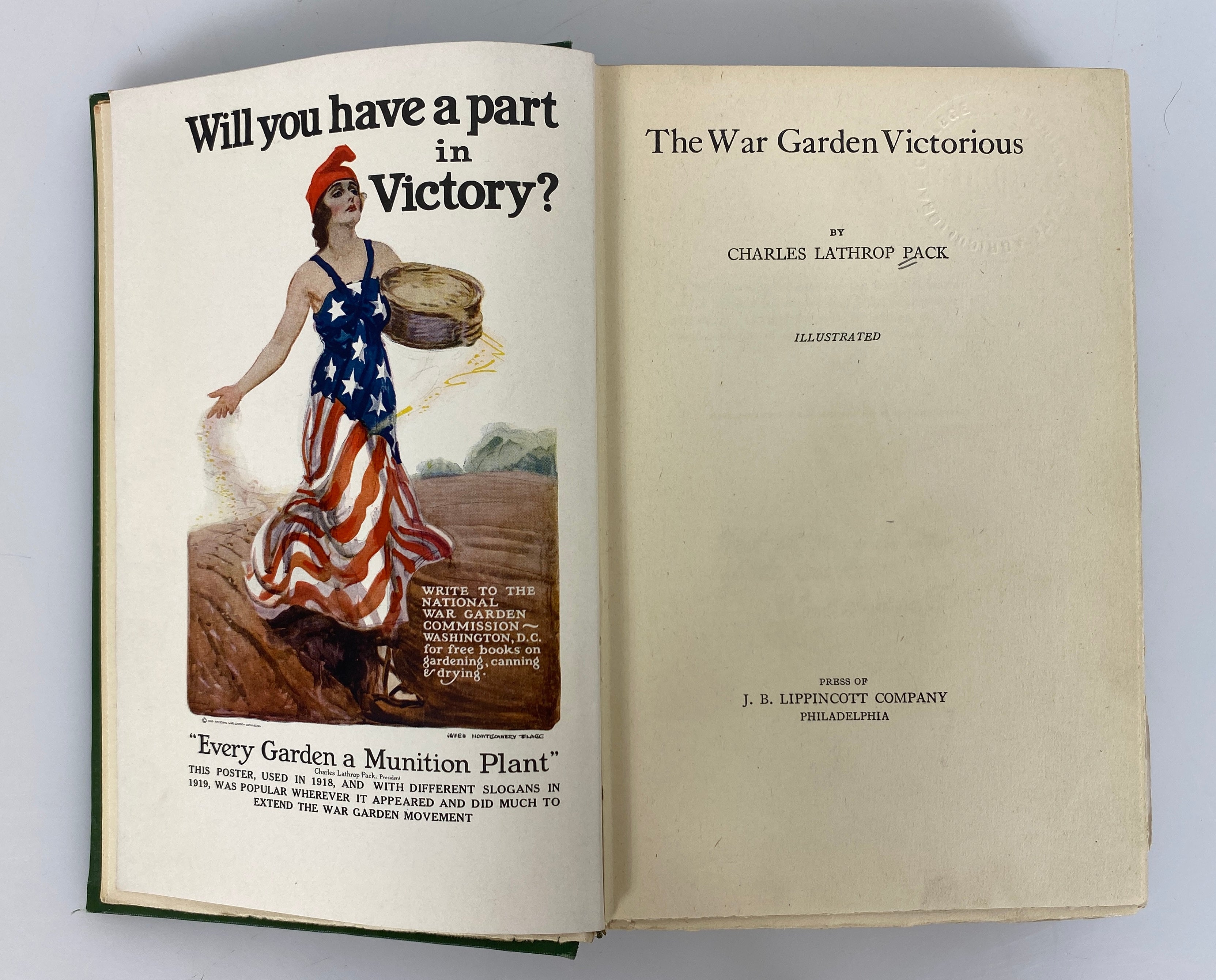 The War Garden Victorious Charles L. Pack 1919 Antique Ex-Library HC