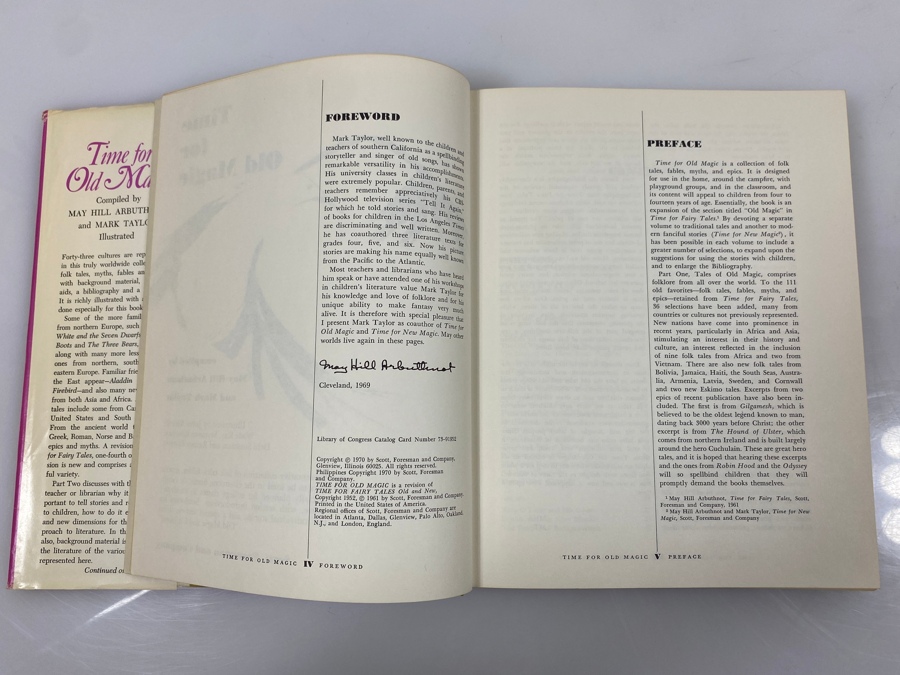 Time for Old Magic by Arbuthnot/Taylor 1970 Myths & Fairy Tales HC DJ