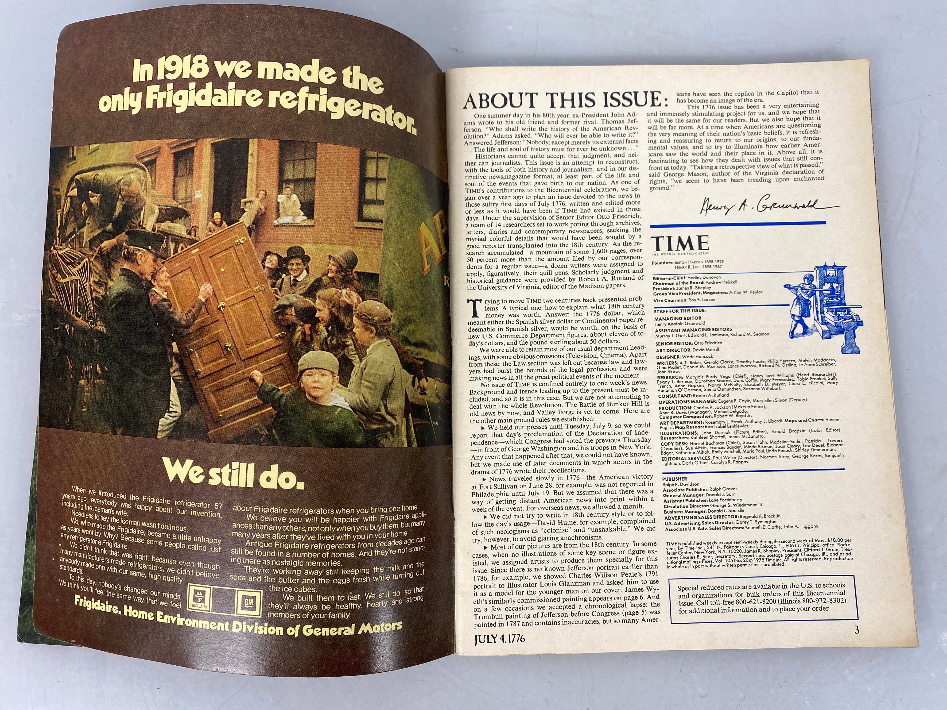 Time Magazine 1776 Independence Issue Thomas Jefferson