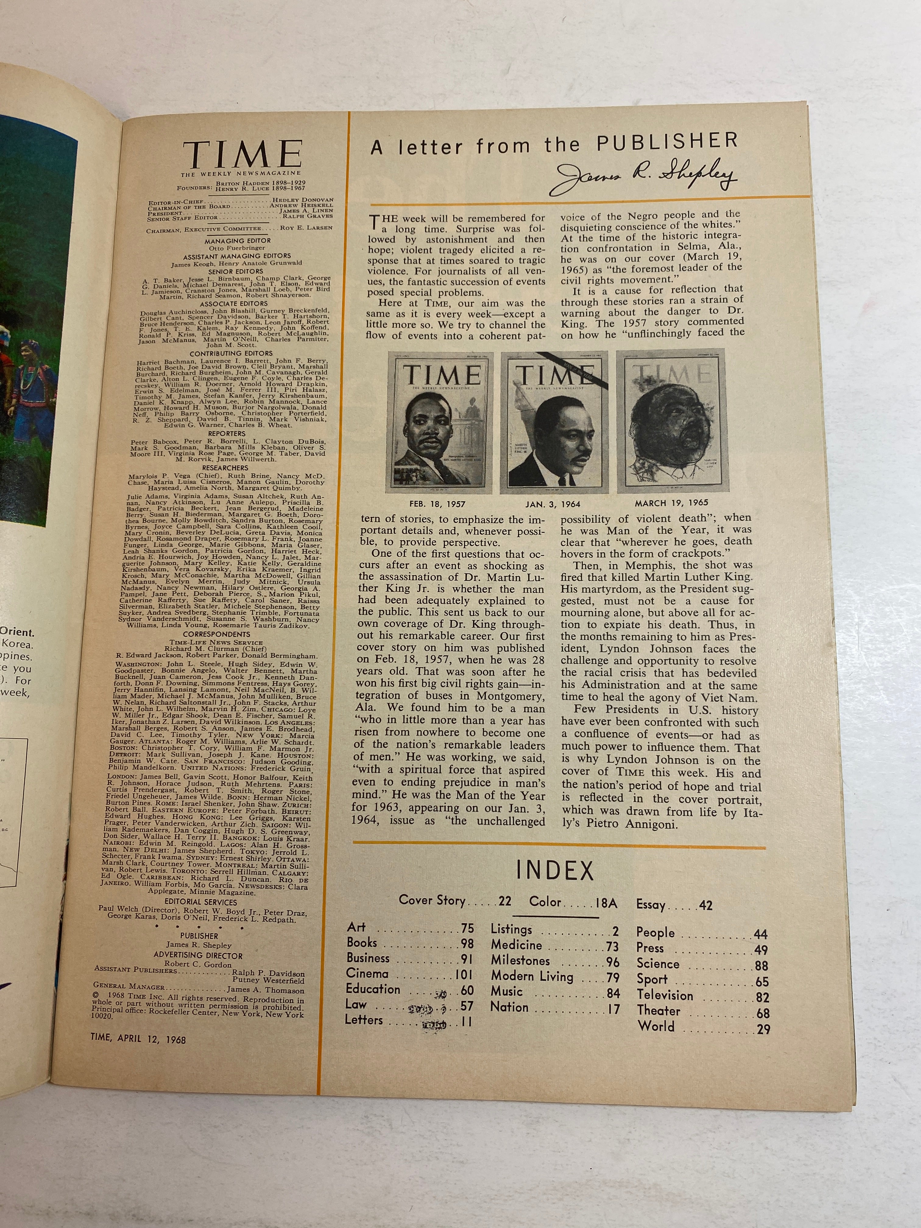 Time Magazine April 12, 1968 President Lyndon Johnson