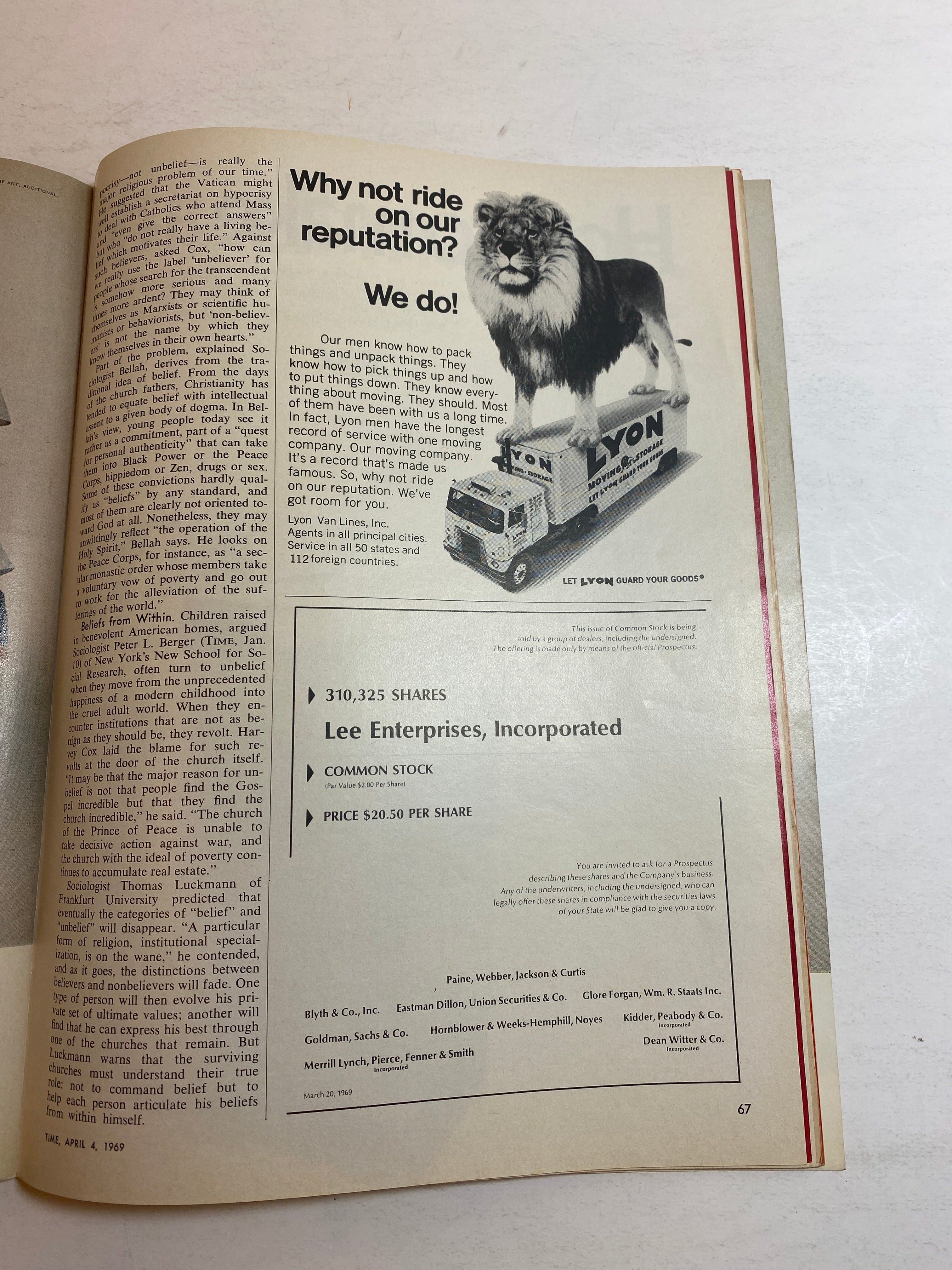 Time Magazine April 4, 1969 President Dwight Eisenhower